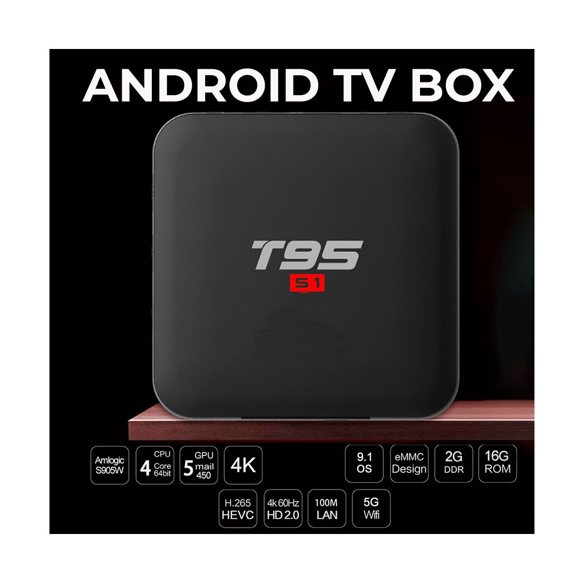 Foto 6 | Decodificador de Tv Elegate Jdht95s1 4K Android color Negro