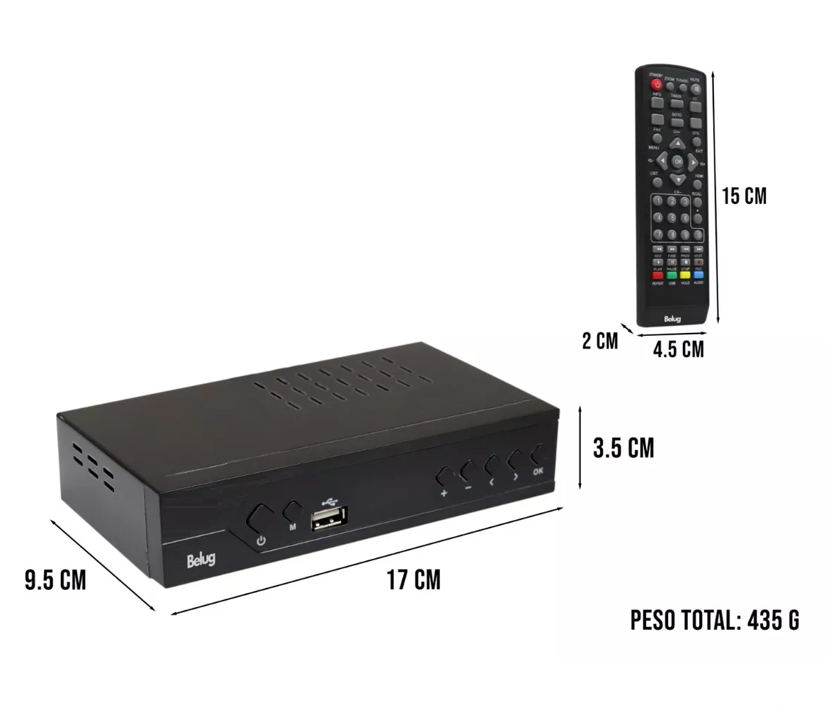 Foto 4 pulgar | Decodificador De Tv Digital Análoga Con Salida Hdmi Belug Negro