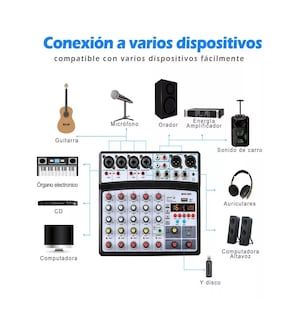 Foto 3 | Mezclador de DJ Bomge 06F de 6 Canales USB Bluetooth