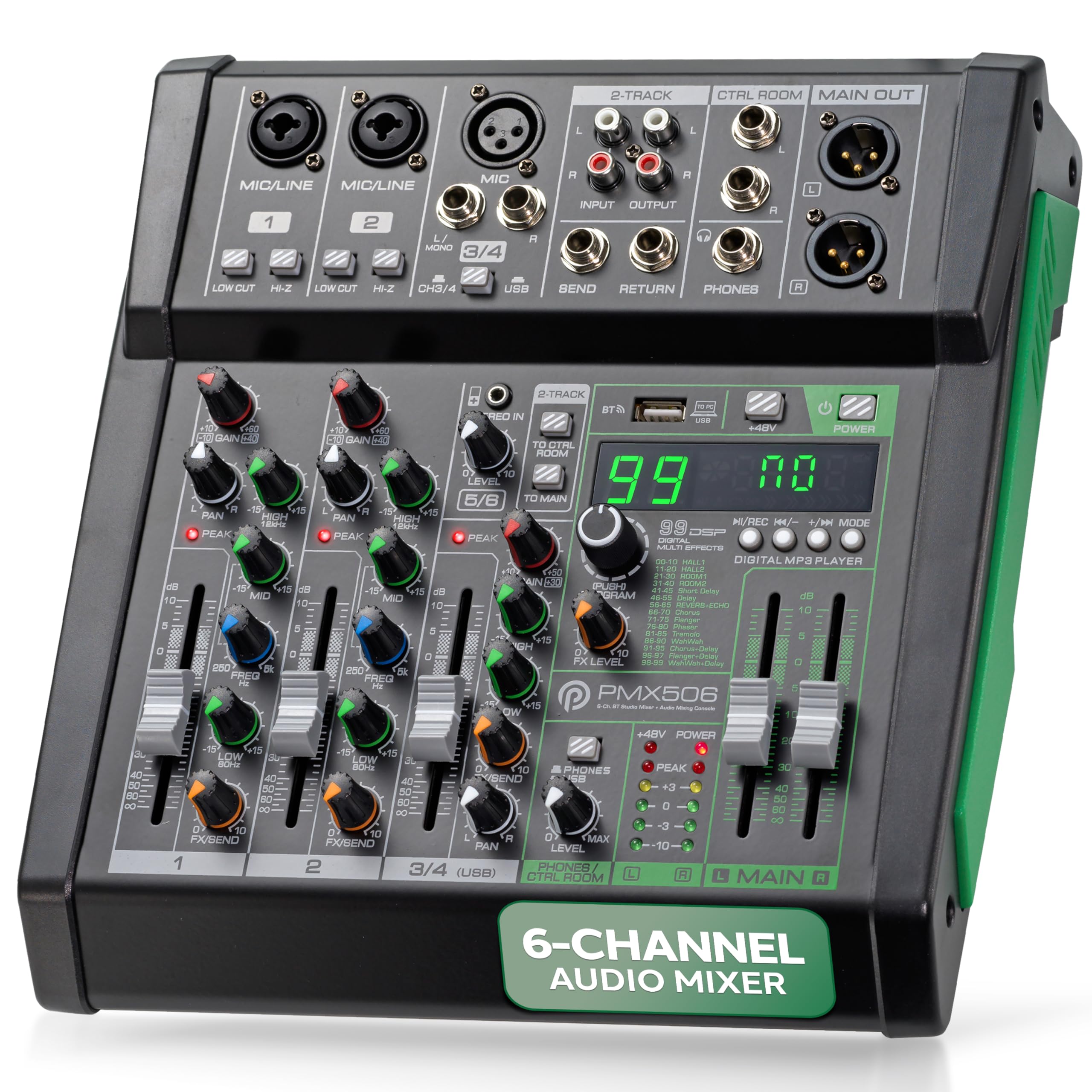Foto 1 | Mezclador De Audio Pyle Pmx506 De 6 Canales Con Bluetooth 5.0 Y Usb - Venta Internacional.