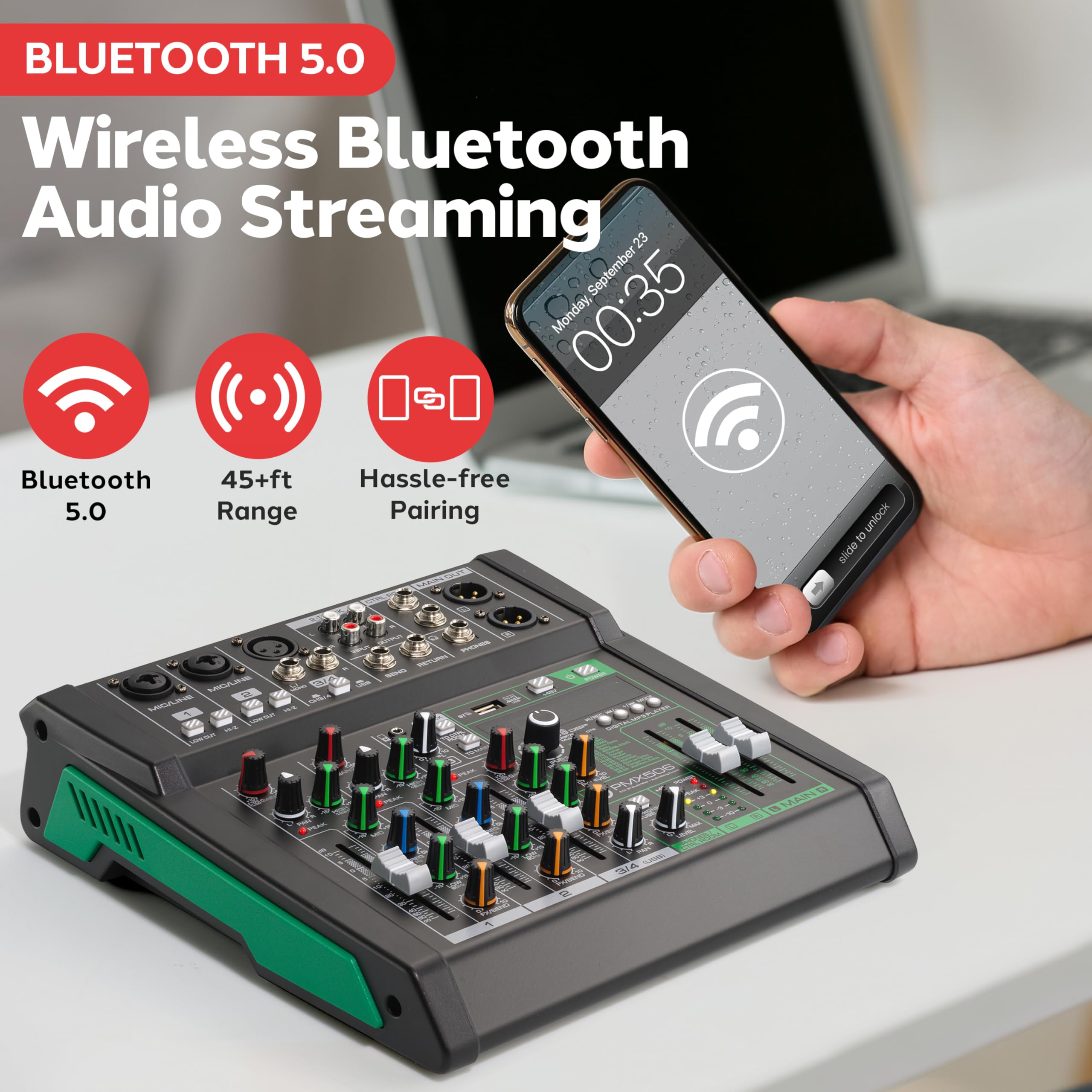 Foto 3 pulgar | Mezclador De Audio Pyle Pmx506 De 6 Canales Con Bluetooth 5.0 Y Usb - Venta Internacional.