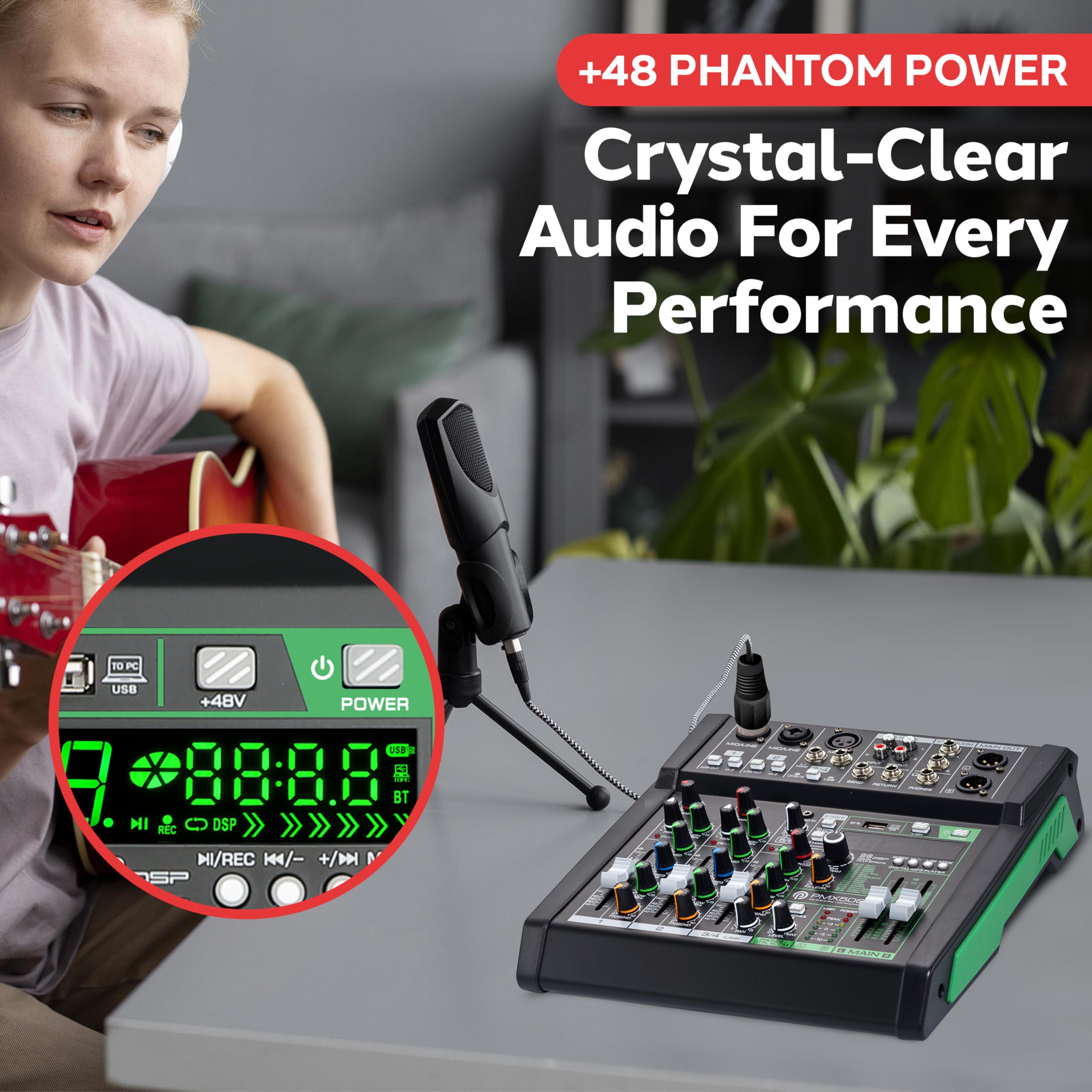 Foto 5 pulgar | Mezclador De Audio Pyle Pmx506 De 6 Canales Con Bluetooth 5.0 Y Usb - Venta Internacional.