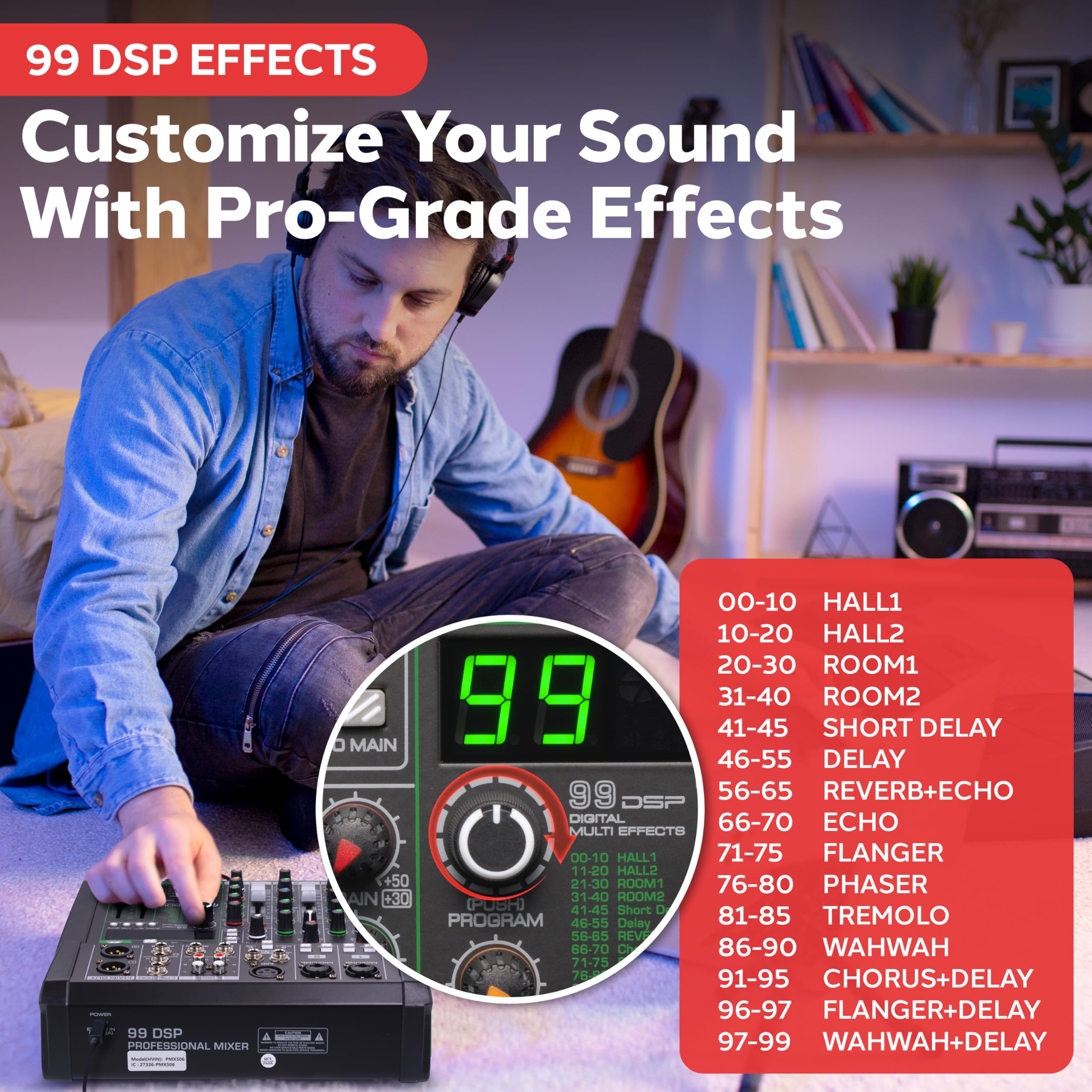 Foto 7 pulgar | Mezclador De Audio Pyle Pmx506 De 6 Canales Con Bluetooth 5.0 Y Usb - Venta Internacional.