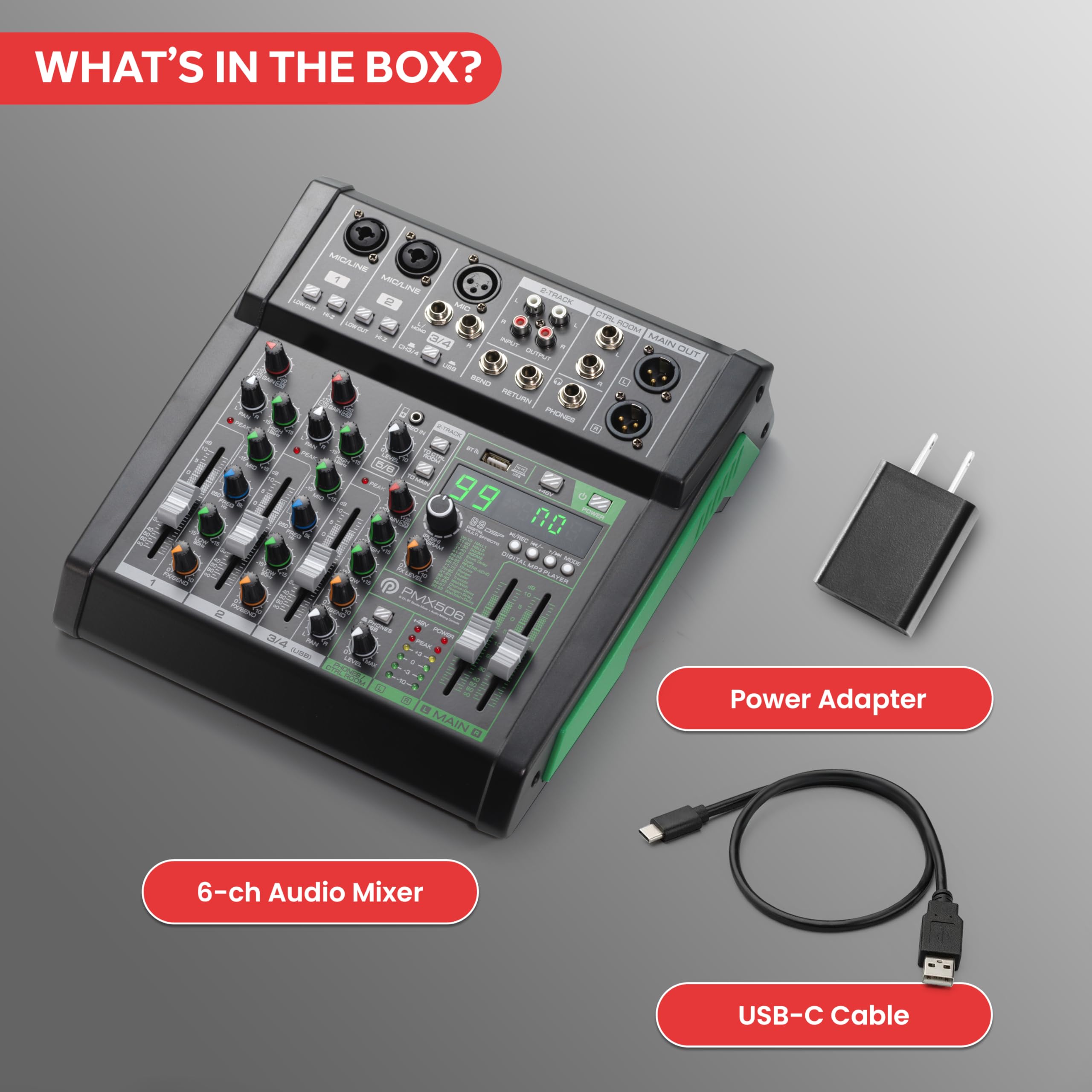 Foto 8 pulgar | Mezclador De Audio Pyle Pmx506 De 6 Canales Con Bluetooth 5.0 Y Usb - Venta Internacional.