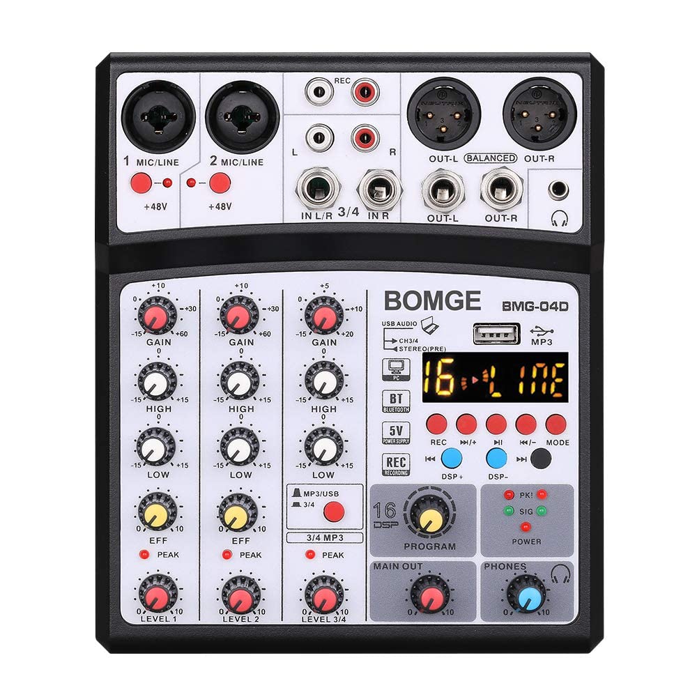 Mezclador De Sonido Para Dj Bomge 04d Portátil Bluetooth 4 Canales Usb - Venta Internacional.