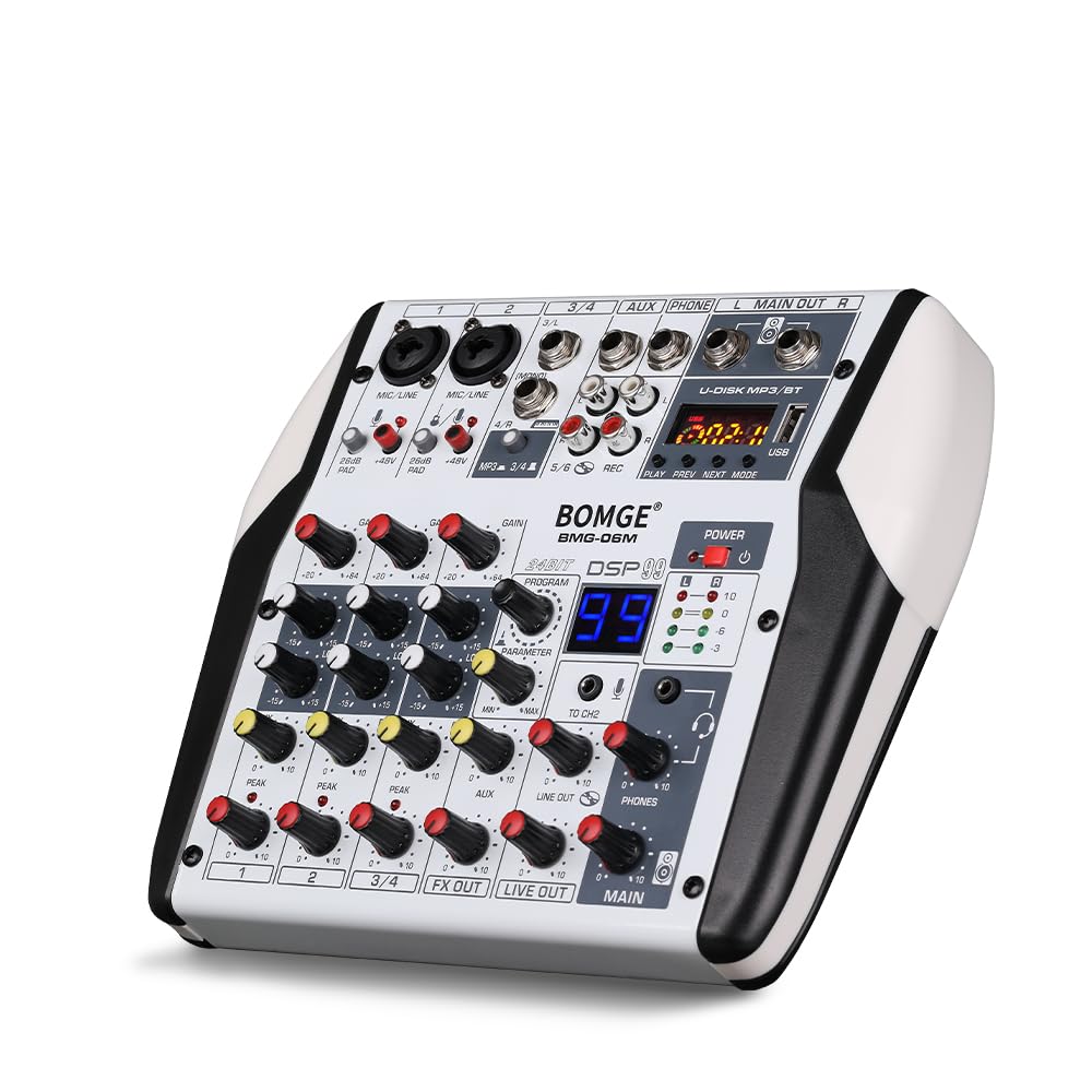 Controlador Mezclador De Audio Para Dj Bomge 06m Bluetooth De 6 Canales - Venta Internacional.