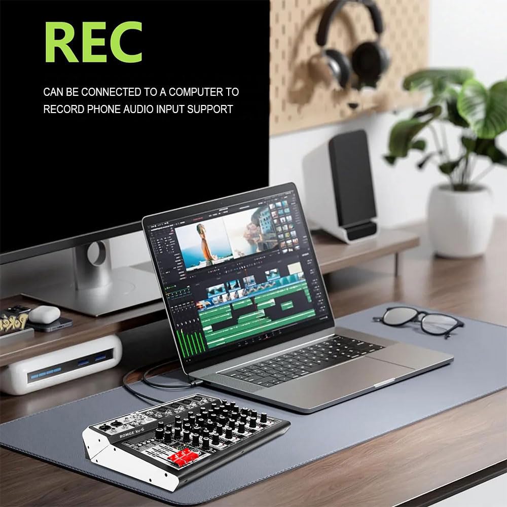 Foto 7 pulgar | Controlador Mezclador De Audio Para Dj Bomge De 6 Canales Con Bluetooth +48 V - Venta Internacional.