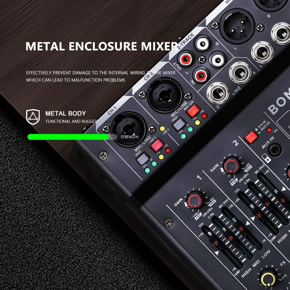 Foto 3 pulgar | Mezclador De Audio Bomge 04m De 4 Canales Con Usb Bluetooth 24 Efectos - Venta Internacional.