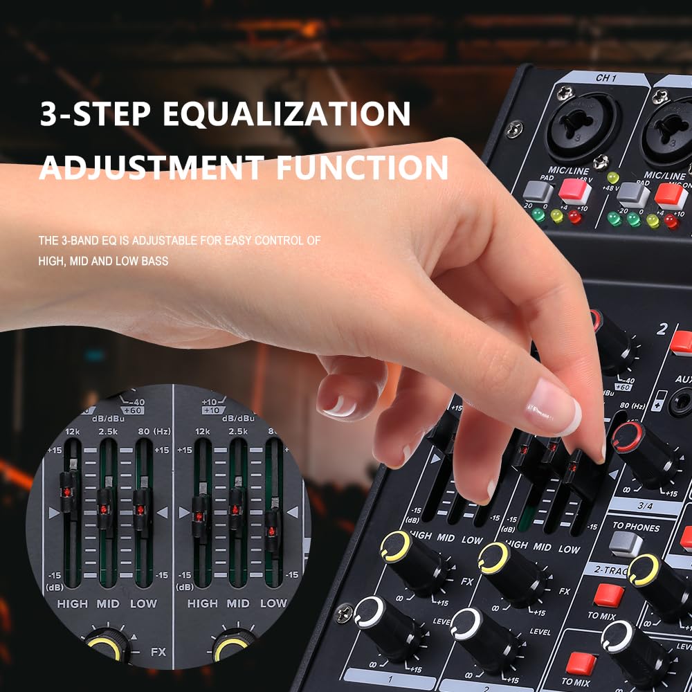 Foto 4 pulgar | Mezclador De Audio Bomge 04m De 4 Canales Con Usb Bluetooth 24 Efectos - Venta Internacional.
