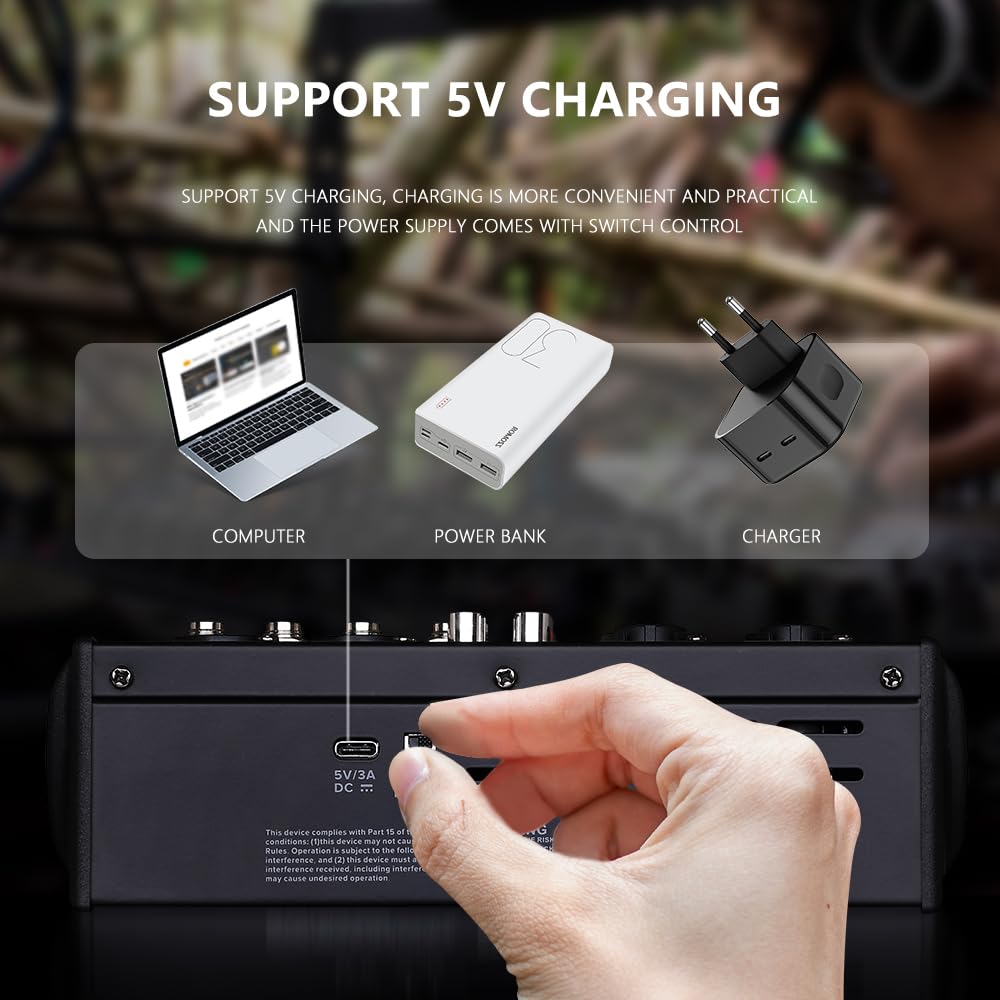 Foto 5 pulgar | Mezclador De Audio Bomge 04m De 4 Canales Con Usb Bluetooth 24 Efectos - Venta Internacional.