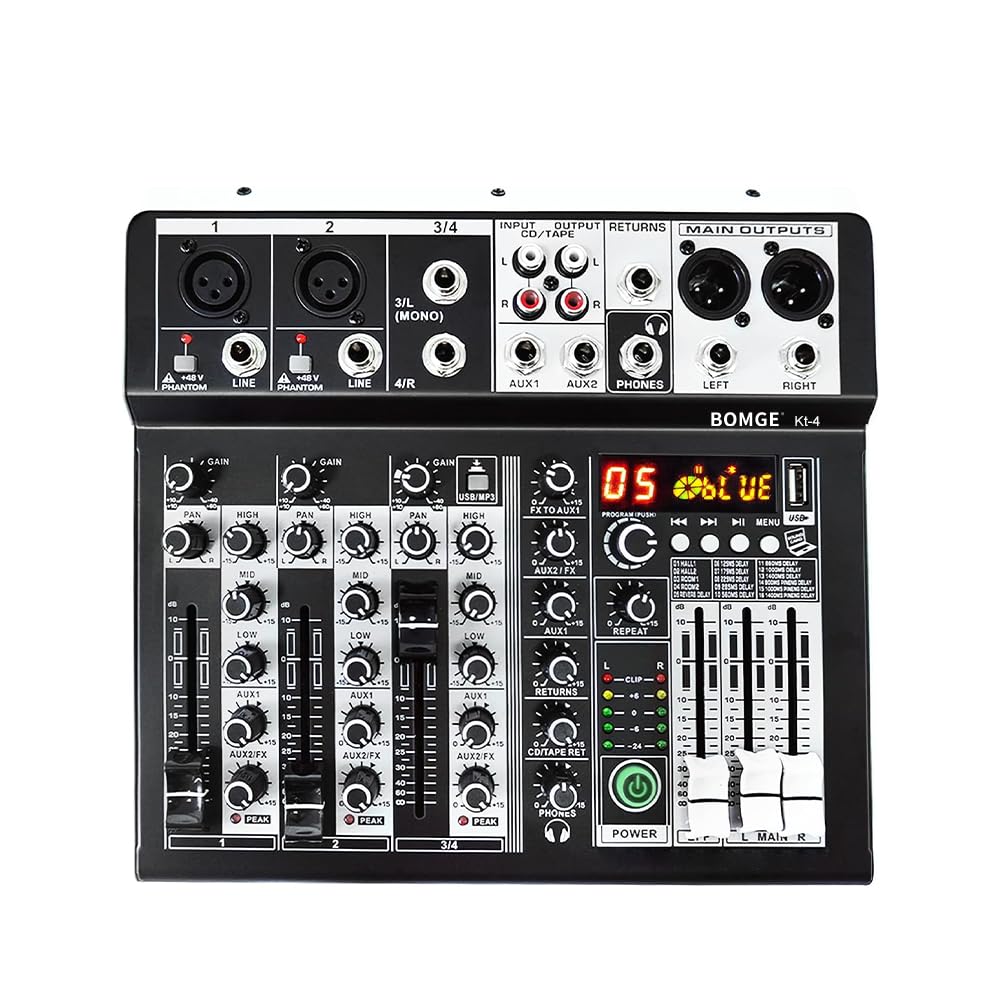 Controlador Mezclador De Audio Para Dj Bomge 06m De 4 Canales Con Bluetooth - Venta Internacional.