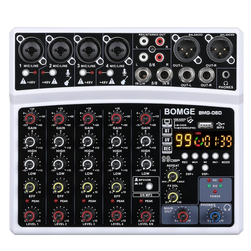 Mezclador De Sonido De Audio Bomge Consola De Mezclas Digital Para Dj De 6 Canales - Venta Internacional.