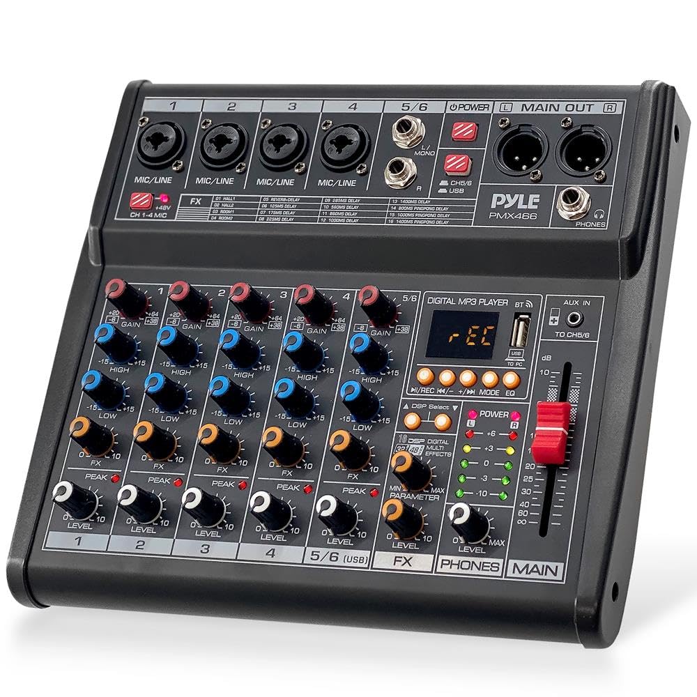 Mezclador De Audio Bluetooth Para Dj Pyle Pmx466 De 6 Canales Con Efectos - Venta Internacional.