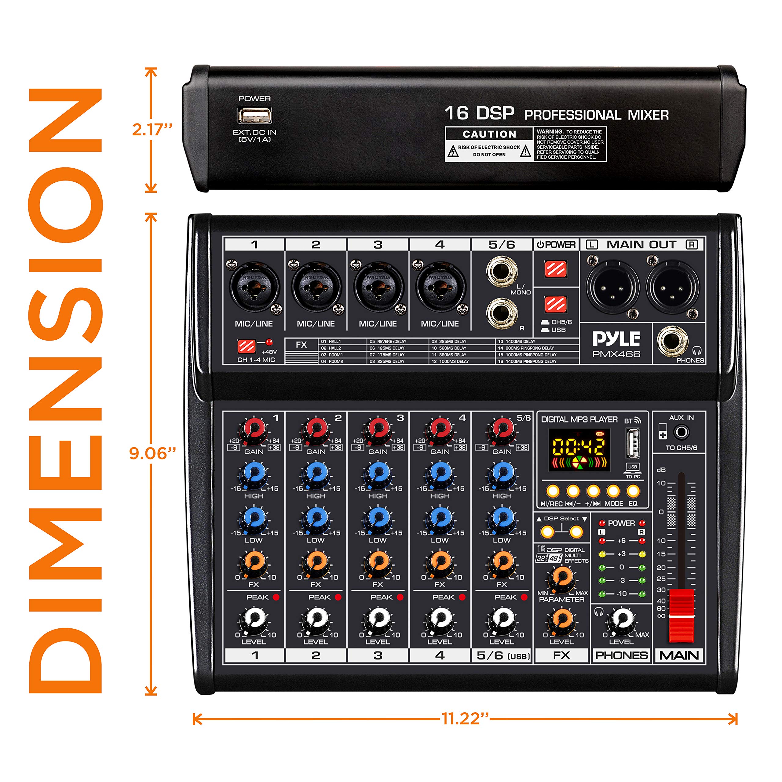 Foto 2 | Mezclador De Audio Bluetooth Para Dj Pyle Pmx466 De 6 Canales Con Efectos - Venta Internacional.