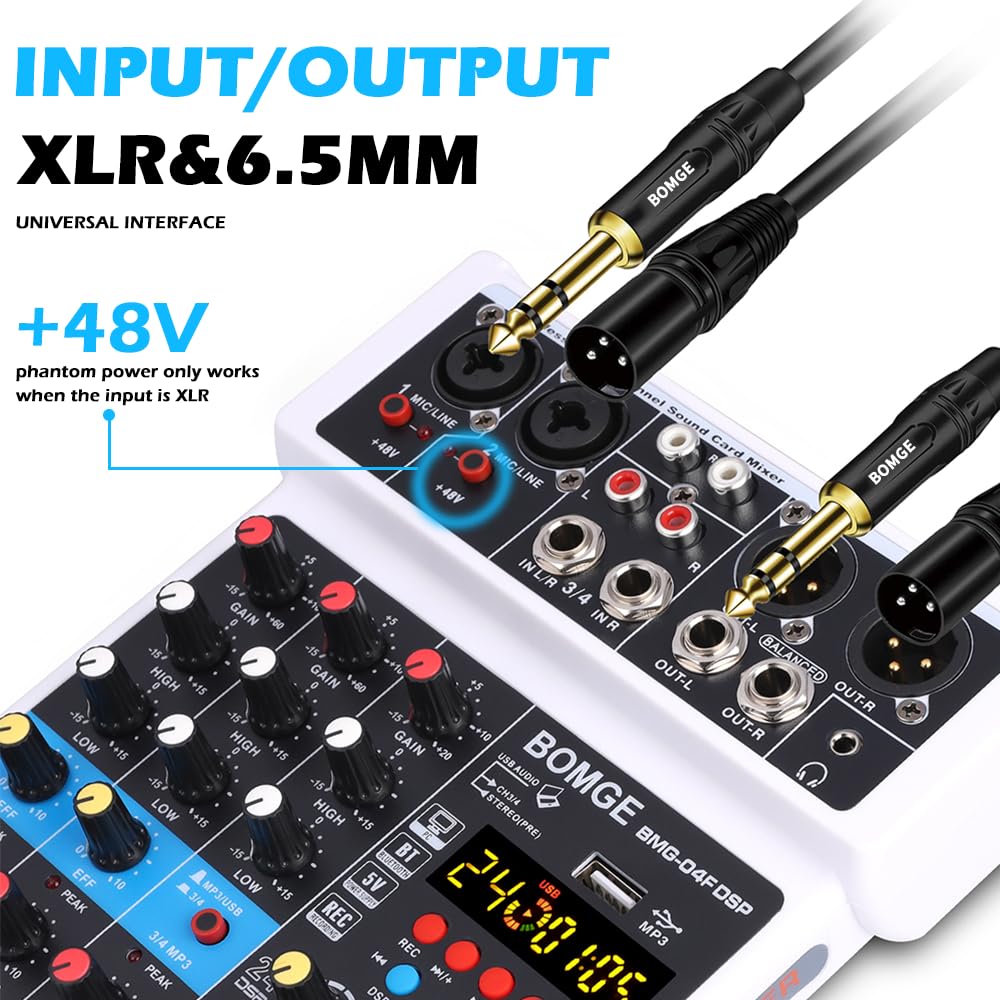 Foto 6 pulgar | Interfaz De Mezclador De Sonido Para Dj Bomge De 4 Canales Con Mp3 Usb Bluetooth - Venta Internacional.