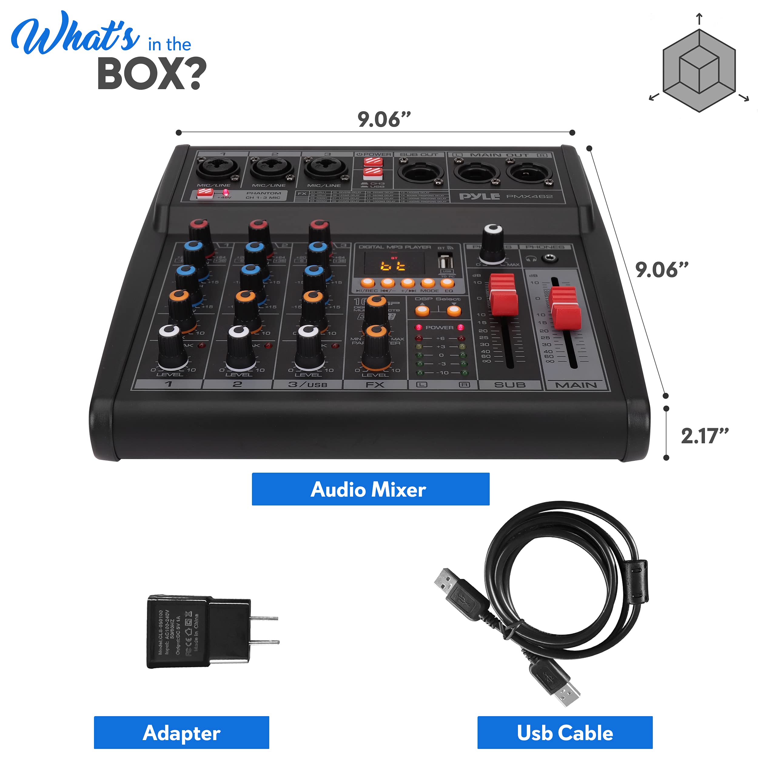 Foto 8 pulgar | Mezclador De Audio Bluetooth Para Dj Pyle Pmx462 De 3 Canales Con Efectos - Venta Internacional.
