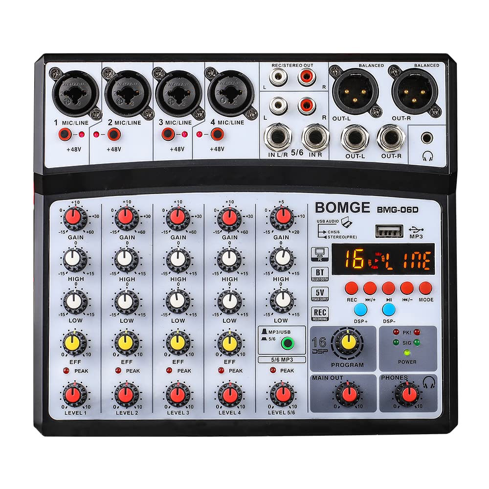 Mezclador De Sonido De Audio Bomge Consola De Mezclas Digital Para Dj De 6 Canales - Venta Internacional.