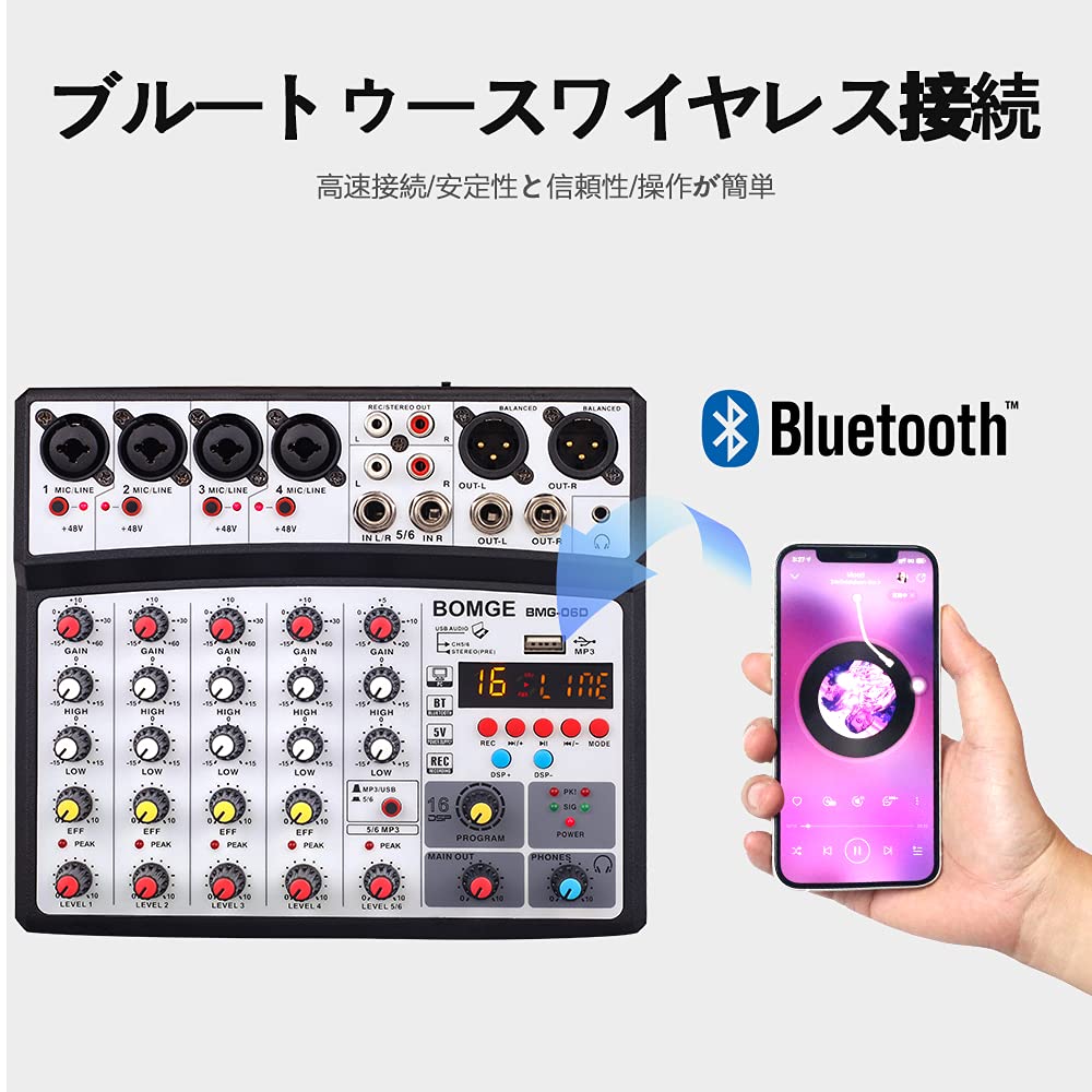 Foto 5 pulgar | Mezclador De Sonido De Audio Bomge Consola De Mezclas Digital Para Dj De 6 Canales - Venta Internacional.