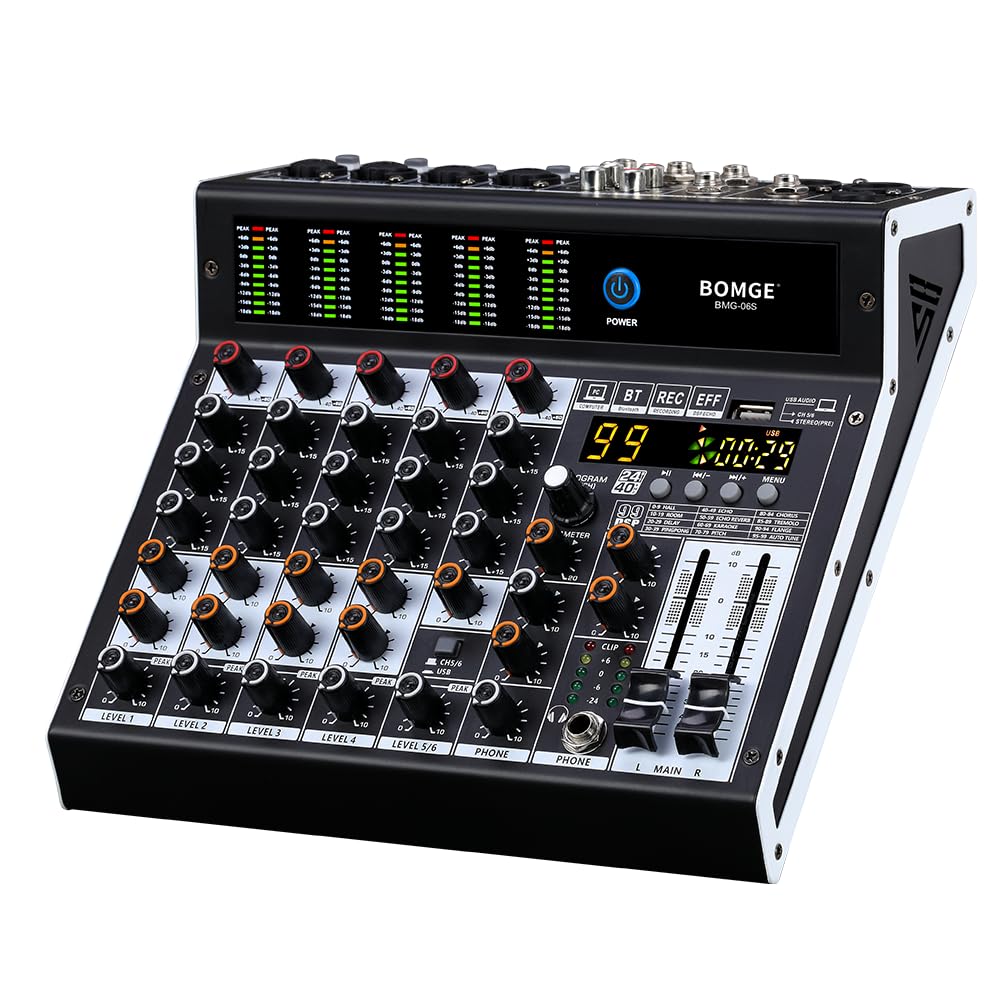 Foto 2 pulgar | Mezclador De Audio Bomge 06s De 6 Canales Con 99 Efectos Dsp Bluetooth - Venta Internacional.