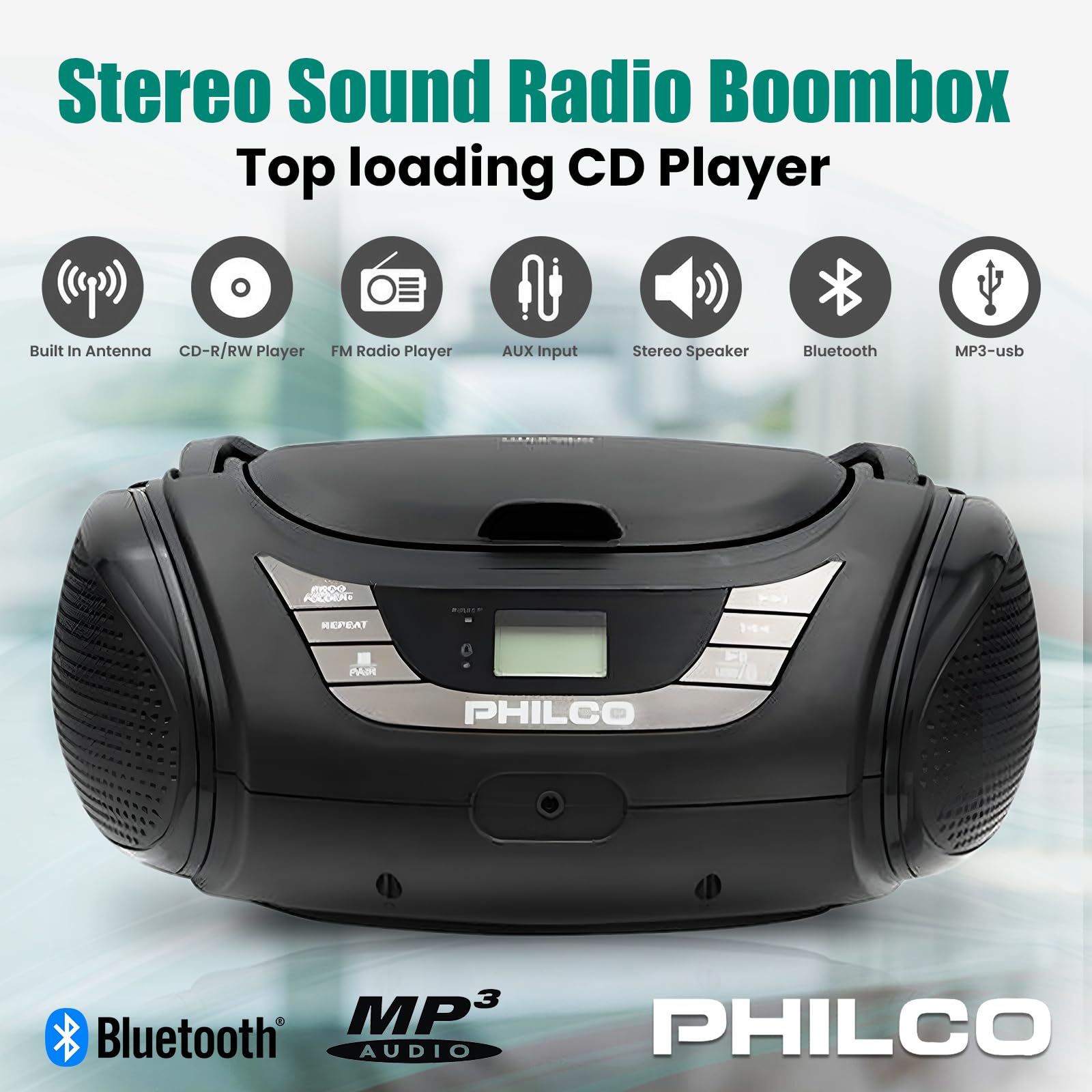 Foto 3 pulgar | Boombox Bluetooth Portátil Philco Con Reproductor De Cd - Venta Internacional.