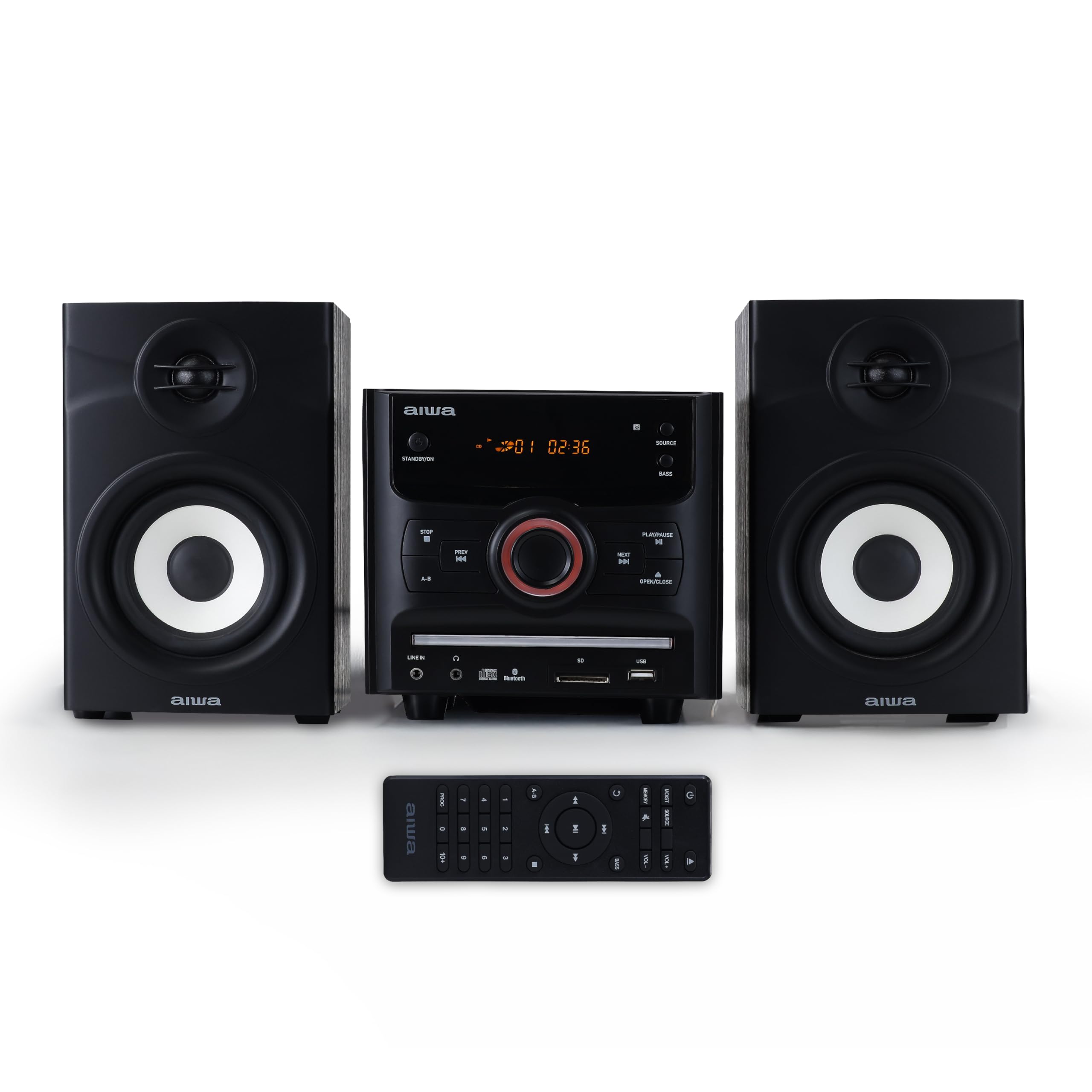 Foto 1 | Reproductor De Cd Micro System Aiwa Bluetooth De 60 W Con Altavoces De Estantería - Venta Internacional.