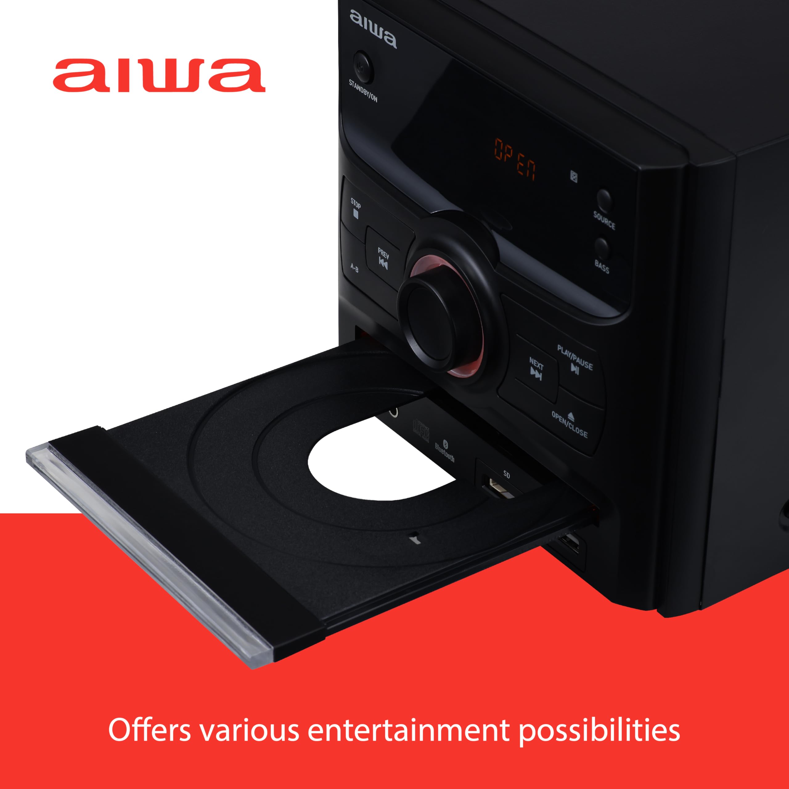 Foto 5 | Reproductor De Cd Micro System Aiwa Bluetooth De 60 W Con Altavoces De Estantería - Venta Internacional.