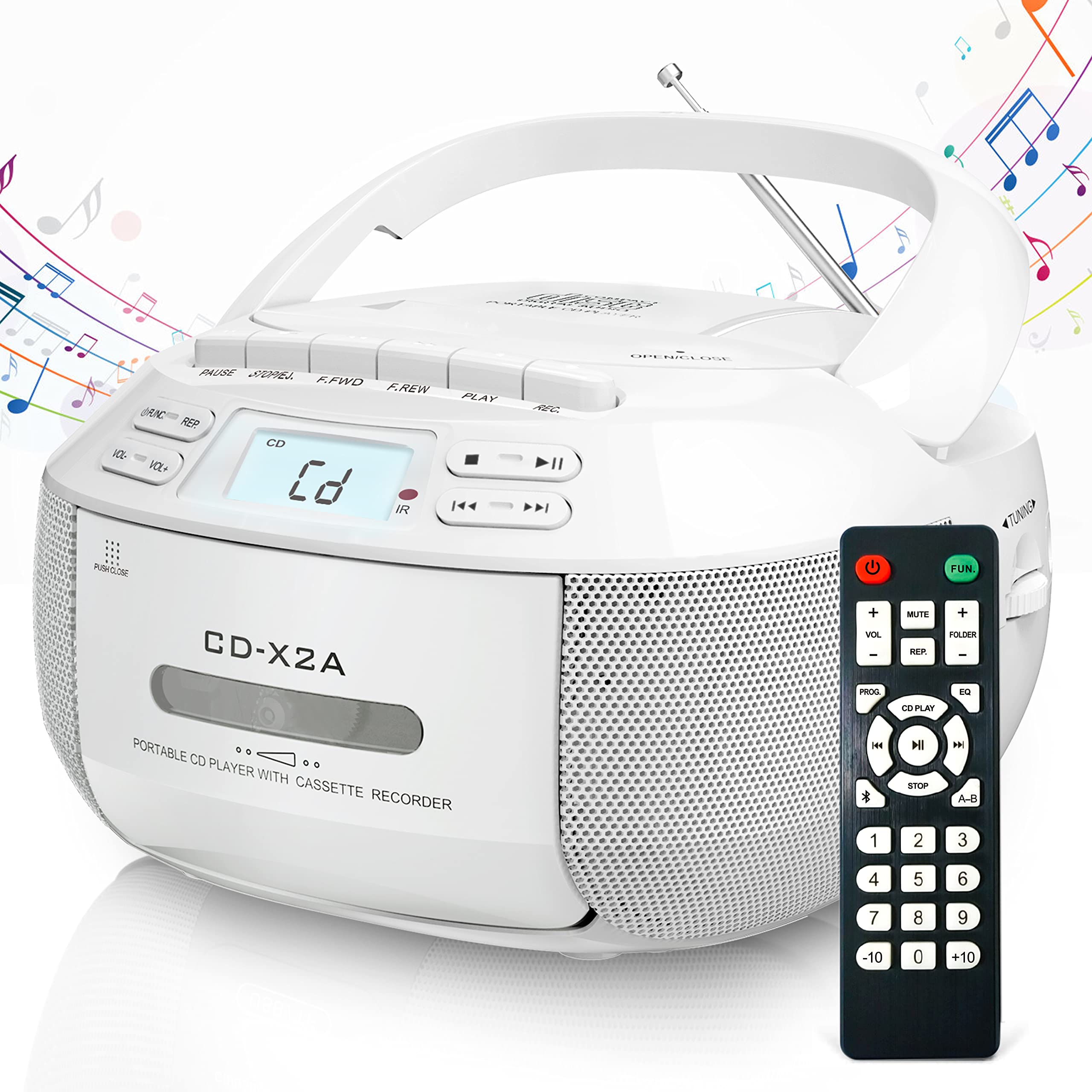 Reproductor De Cd, Reproductor De Casetes Boombox Combo Greadio Con Bluetooth - Venta Internacional.