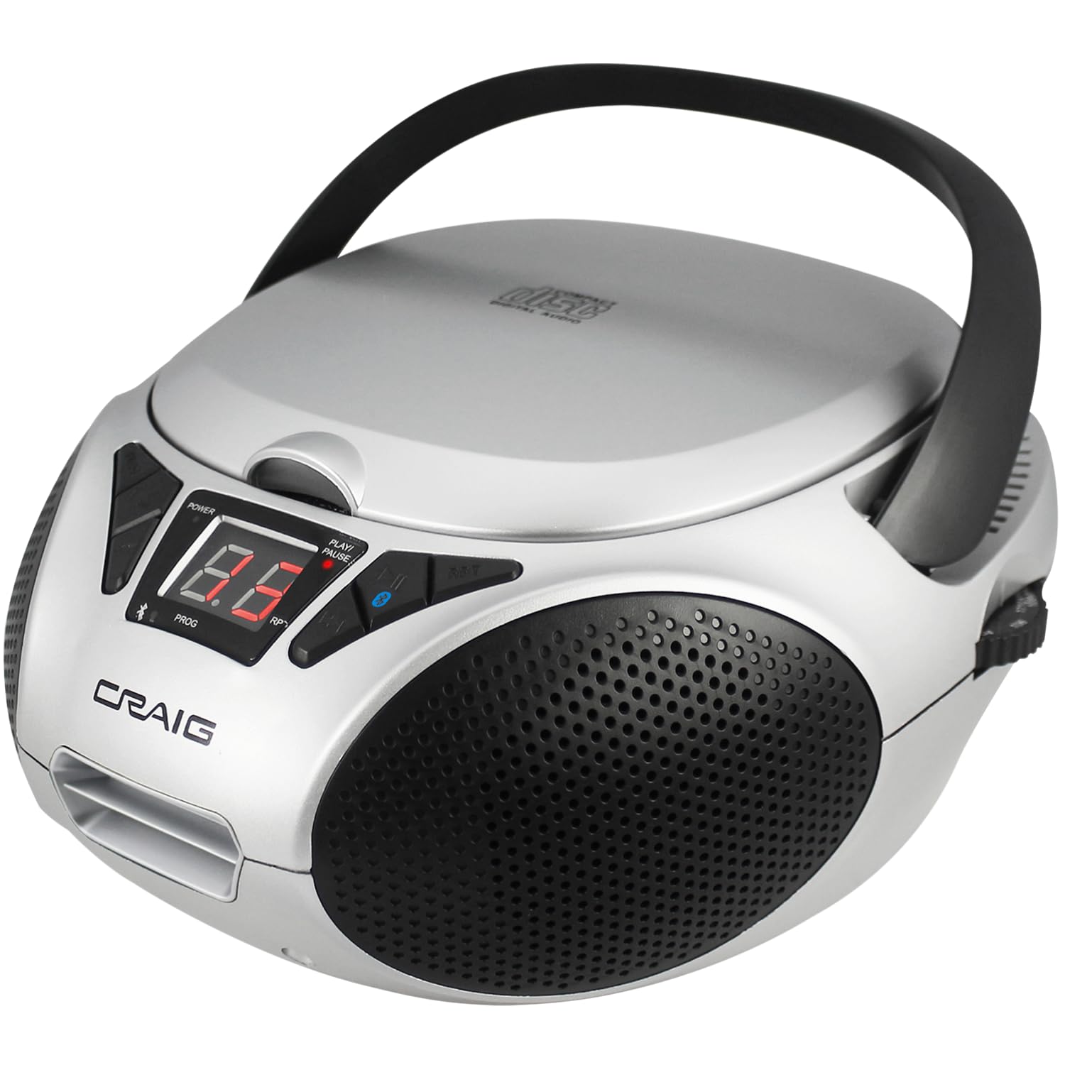Foto 2 pulgar | Boombox Portátil Craig Cd6925 Con Bluetooth De Carga Superior, Color Plateado - Venta Internacional.