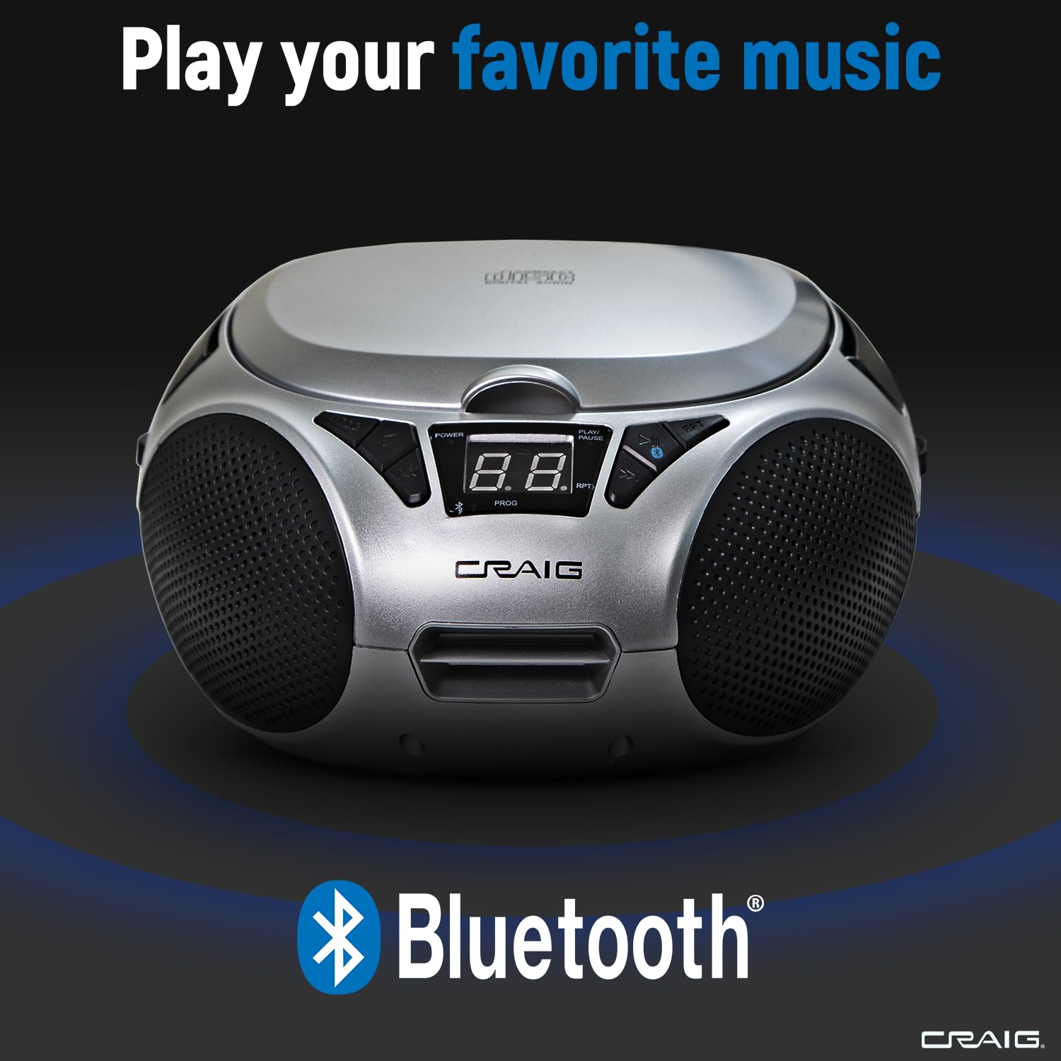 Foto 6 pulgar | Boombox Portátil Craig Cd6925 Con Bluetooth De Carga Superior, Color Plateado - Venta Internacional.
