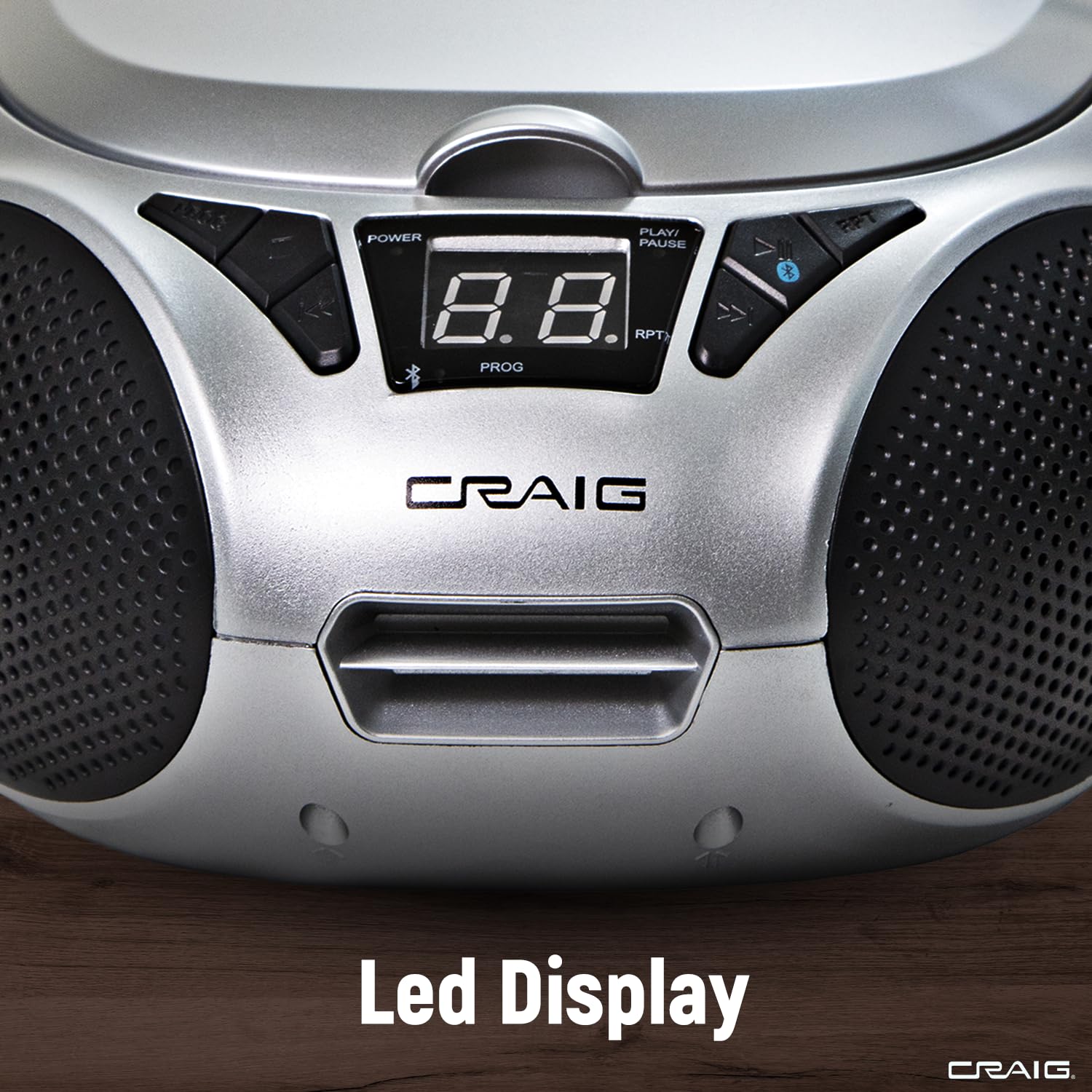 Foto 8 pulgar | Boombox Portátil Craig Cd6925 Con Bluetooth De Carga Superior, Color Plateado - Venta Internacional.