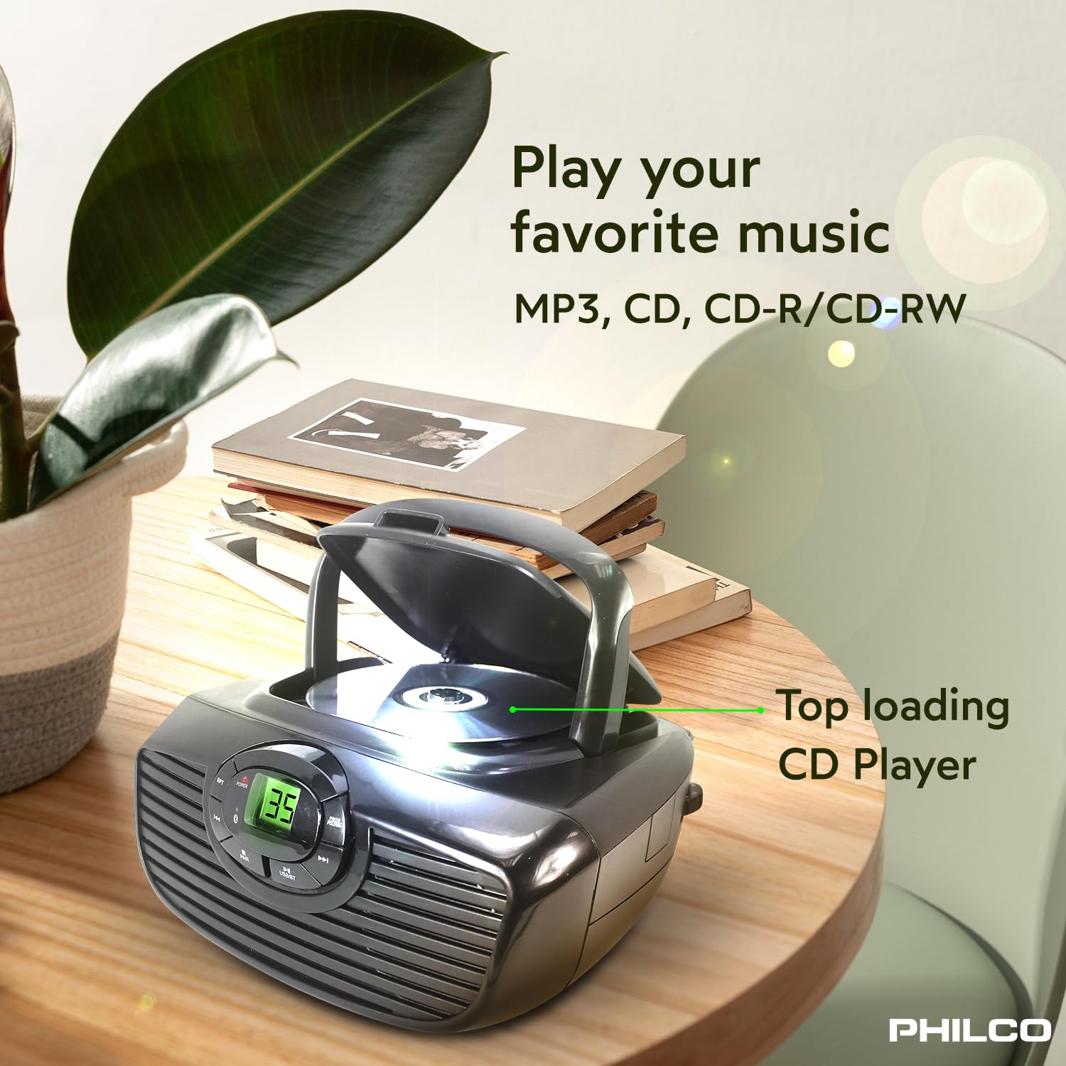 Foto 5 pulgar | Reproductor De Cd Portátil Boombox Philco Retro Bluetooth Con Bluetooth - Venta Internacional.