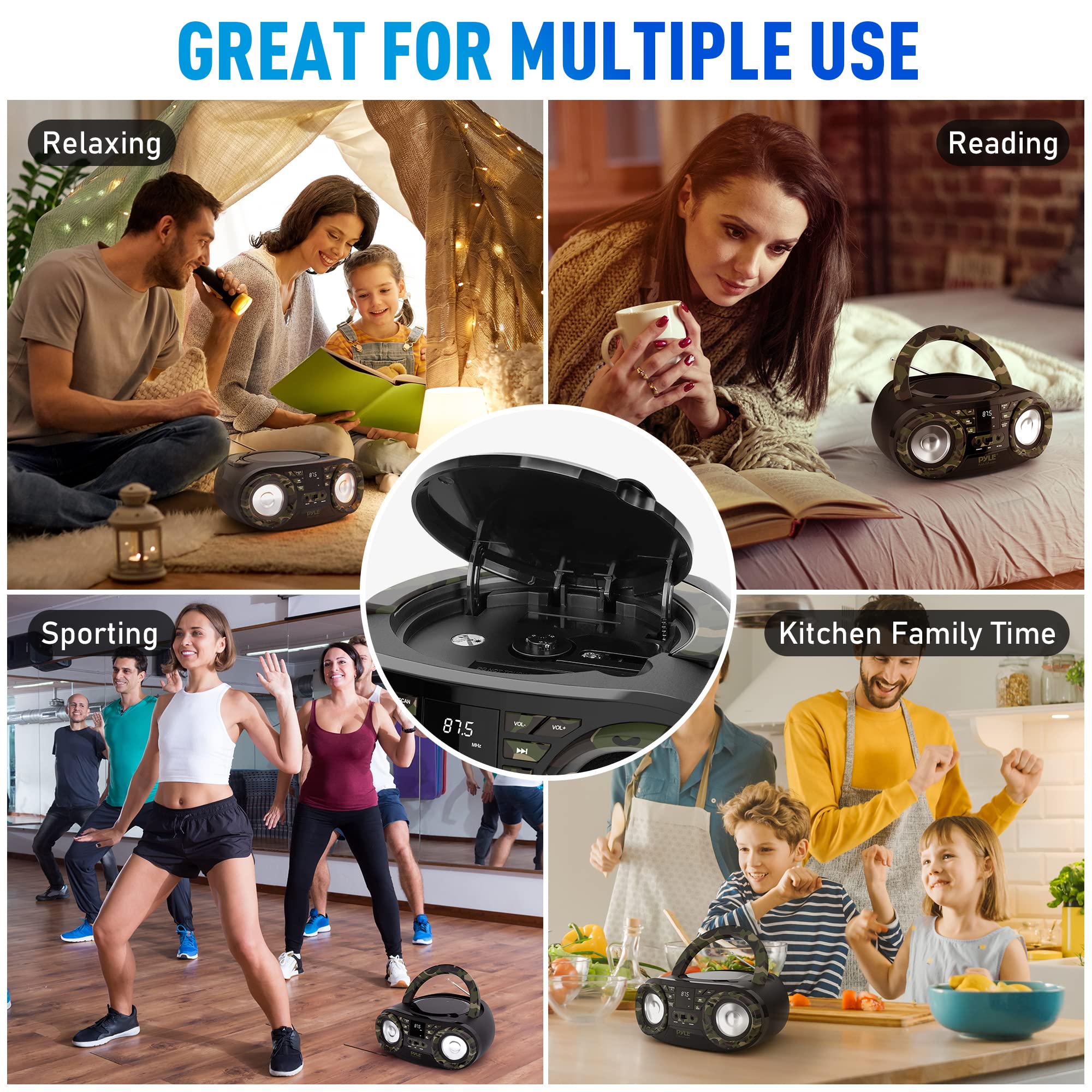 Foto 5 pulgar | Reproductor de CD Portátil Pyle 50 W de Potencia Máxima con Bluetooth 5.0 - Venta Internacional
