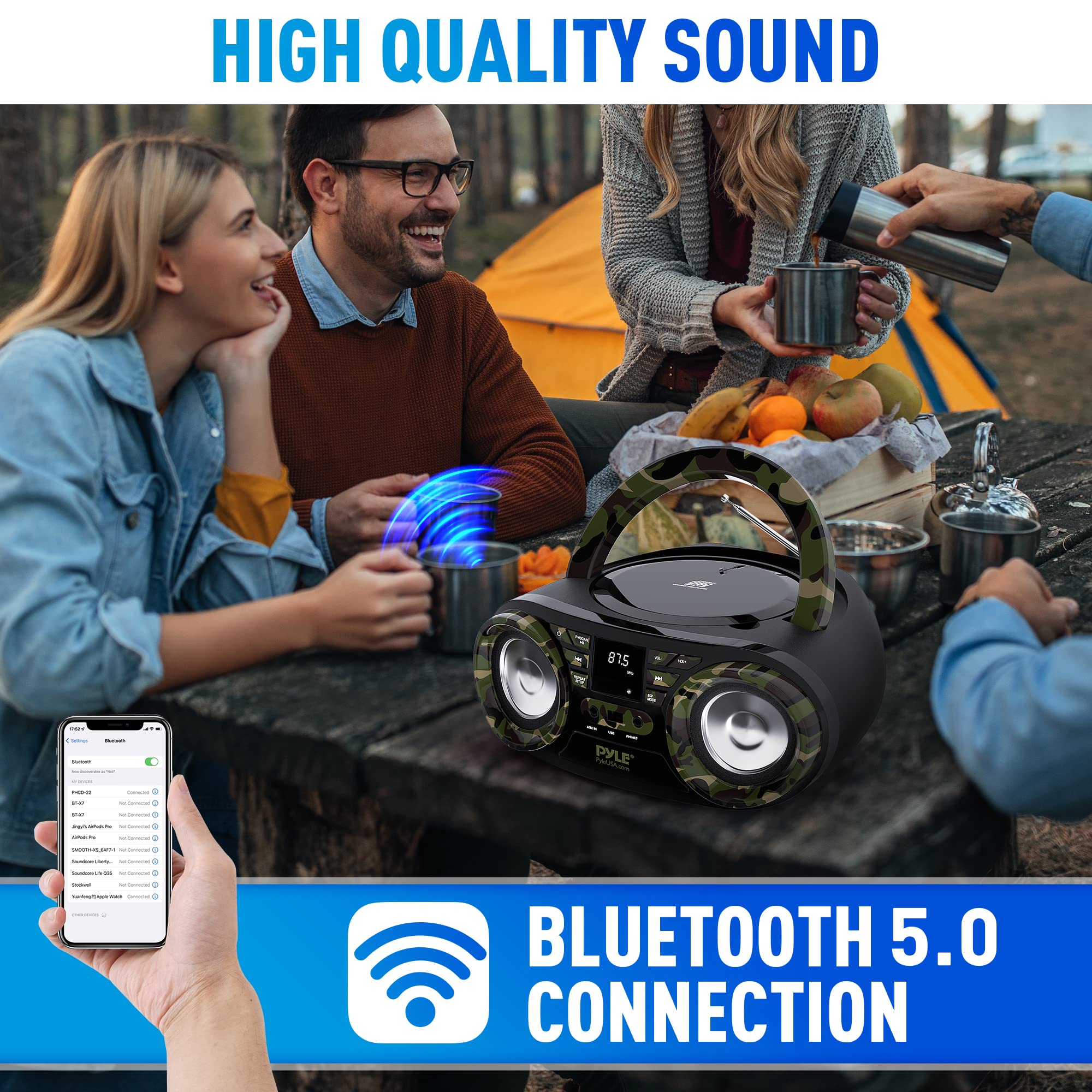Foto 6 pulgar | Reproductor de CD Portátil Pyle 50 W de Potencia Máxima con Bluetooth 5.0 - Venta Internacional