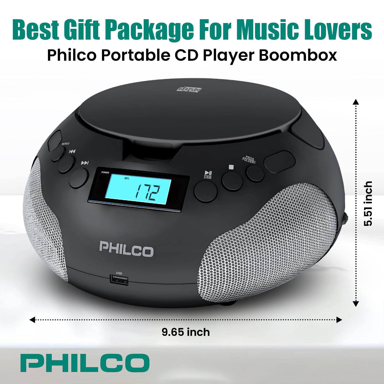 Foto 6 pulgar | Boombox Portátil Philco Con Reproductor De Cd Compatible Con Mp3 - Venta Internacional.