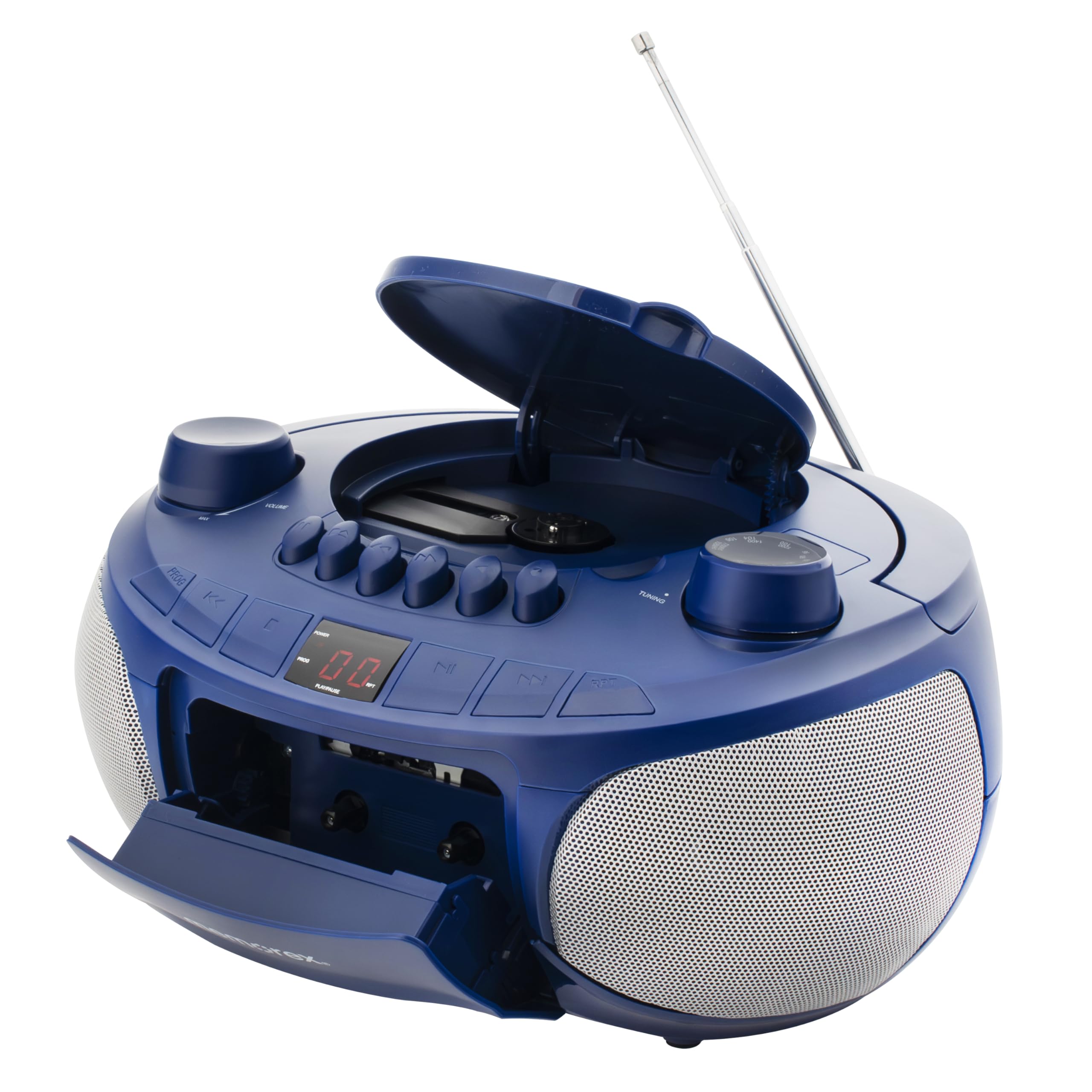 Foto 4 pulgar | Reproductor Portátil Estéreo Memorex Am/fm De Casete Cd Azul - Venta Internacional.