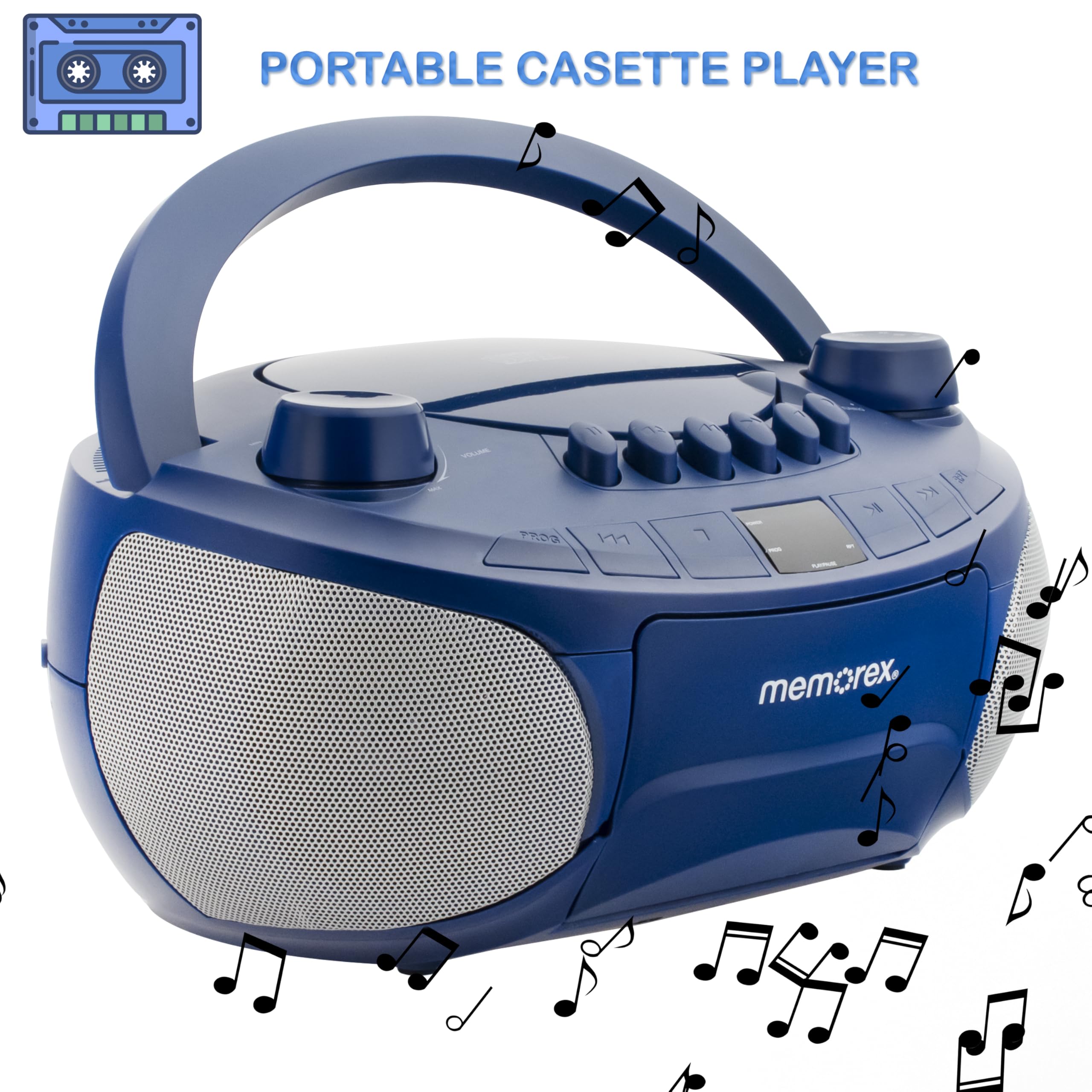 Foto 6 pulgar | Reproductor Portátil Estéreo Memorex Am/fm De Casete Cd Azul - Venta Internacional.