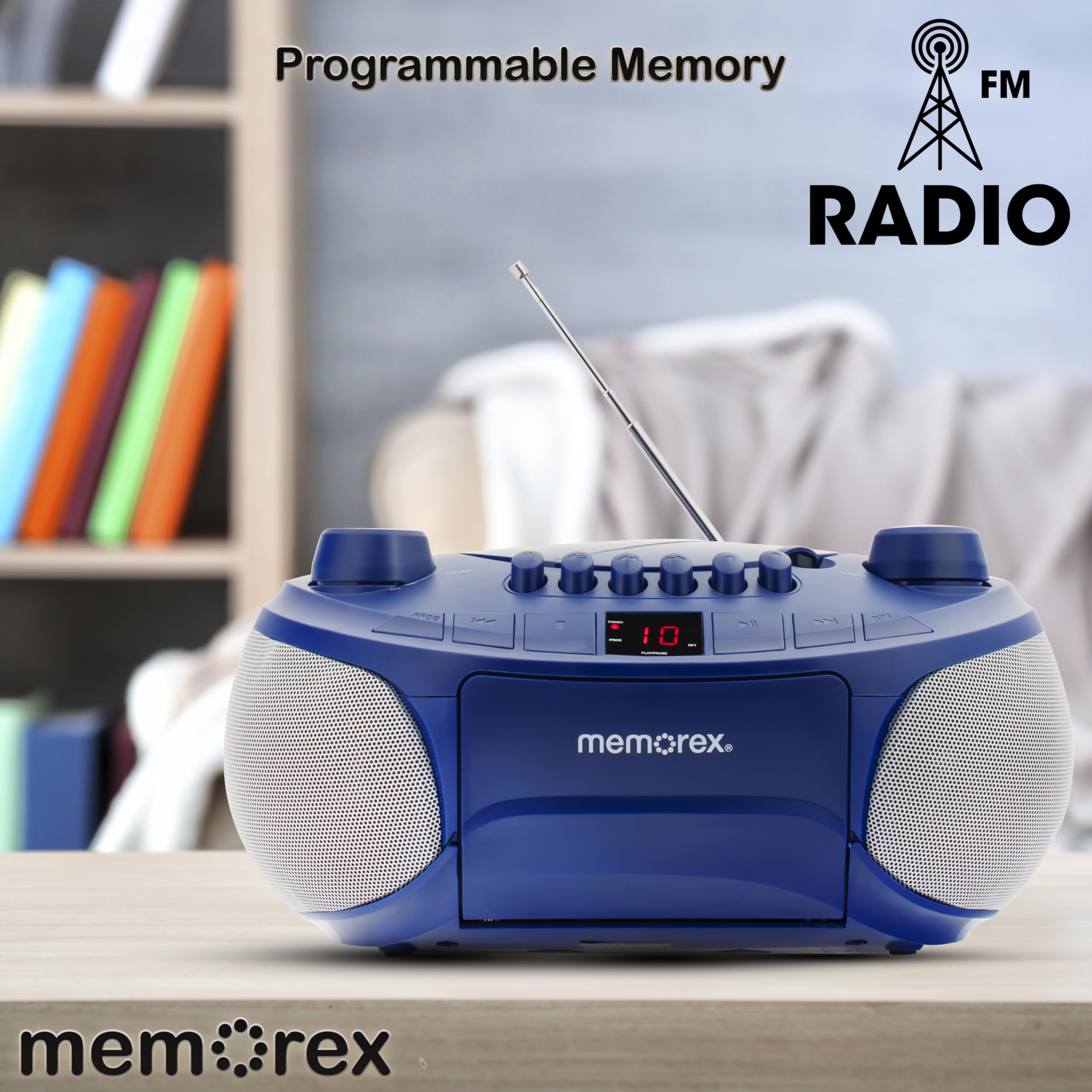 Foto 7 pulgar | Reproductor Portátil Estéreo Memorex Am/fm De Casete Cd Azul - Venta Internacional.