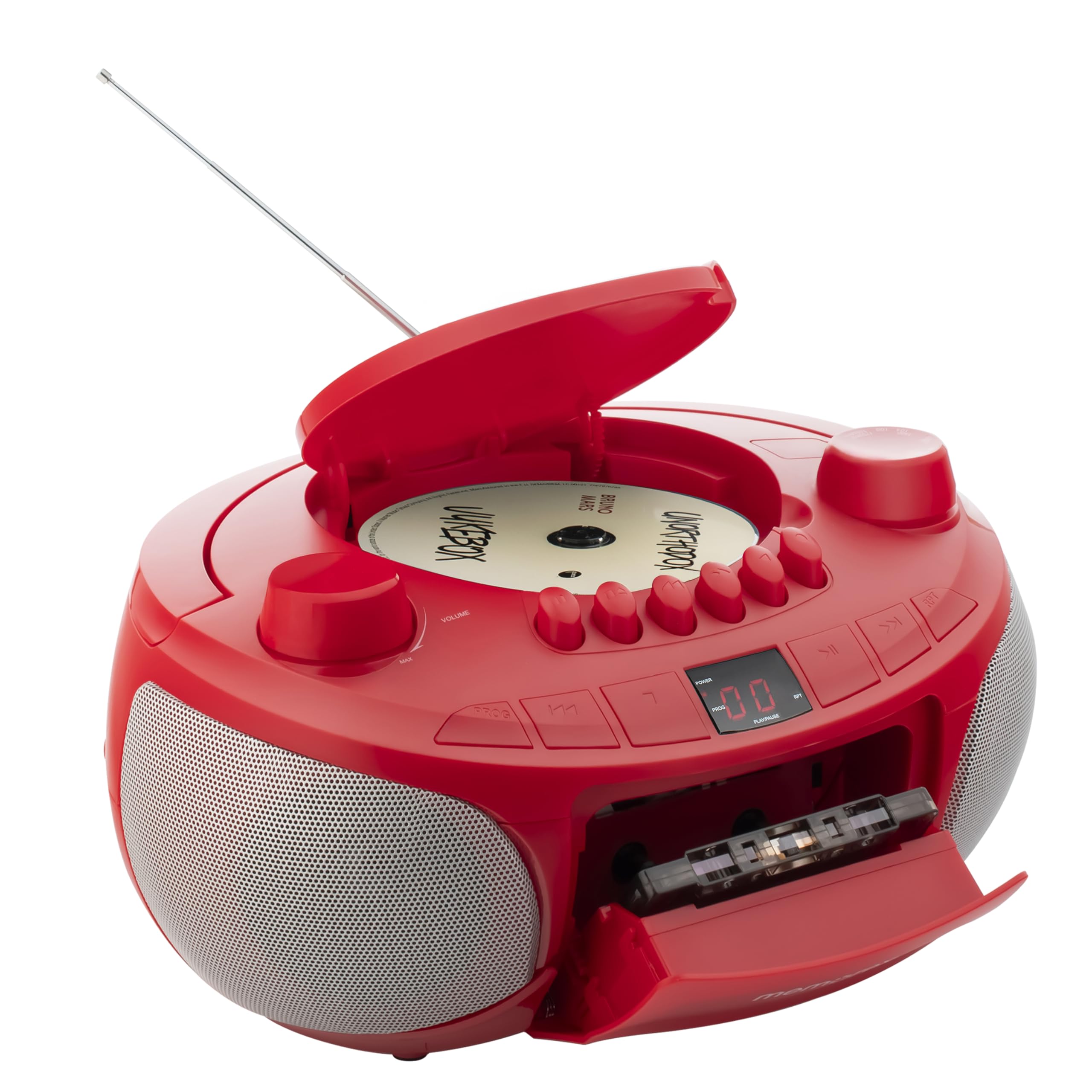 Foto 3 pulgar | Reproductor Portátil Estéreo Memorex Am/fm De Casete Cd Rojo - Venta Internacional.