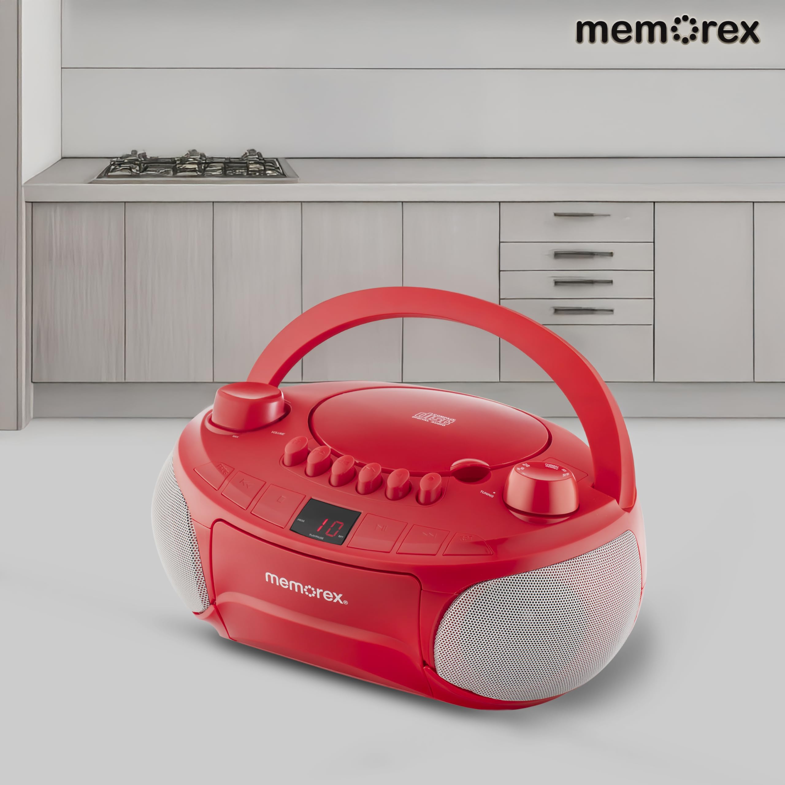 Foto 7 pulgar | Reproductor Portátil Estéreo Memorex Am/fm De Casete Cd Rojo - Venta Internacional.