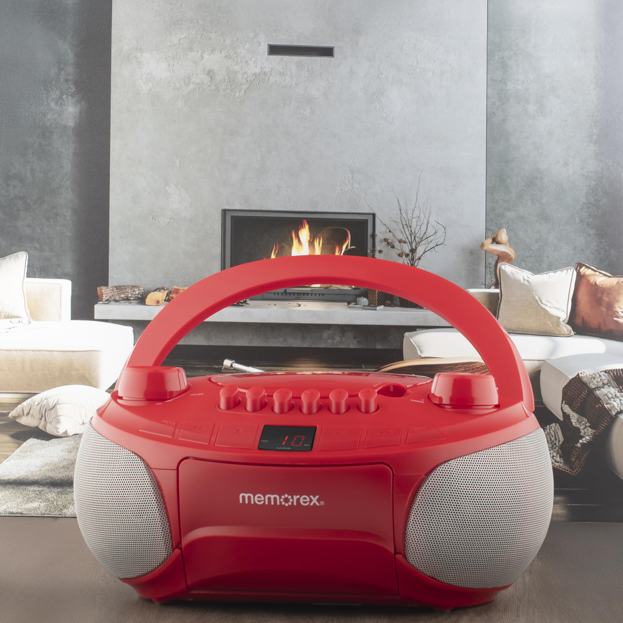 Foto 7 | Reproductor Portátil Estéreo Memorex Am/fm De Casete Cd Rojo - Venta Internacional.