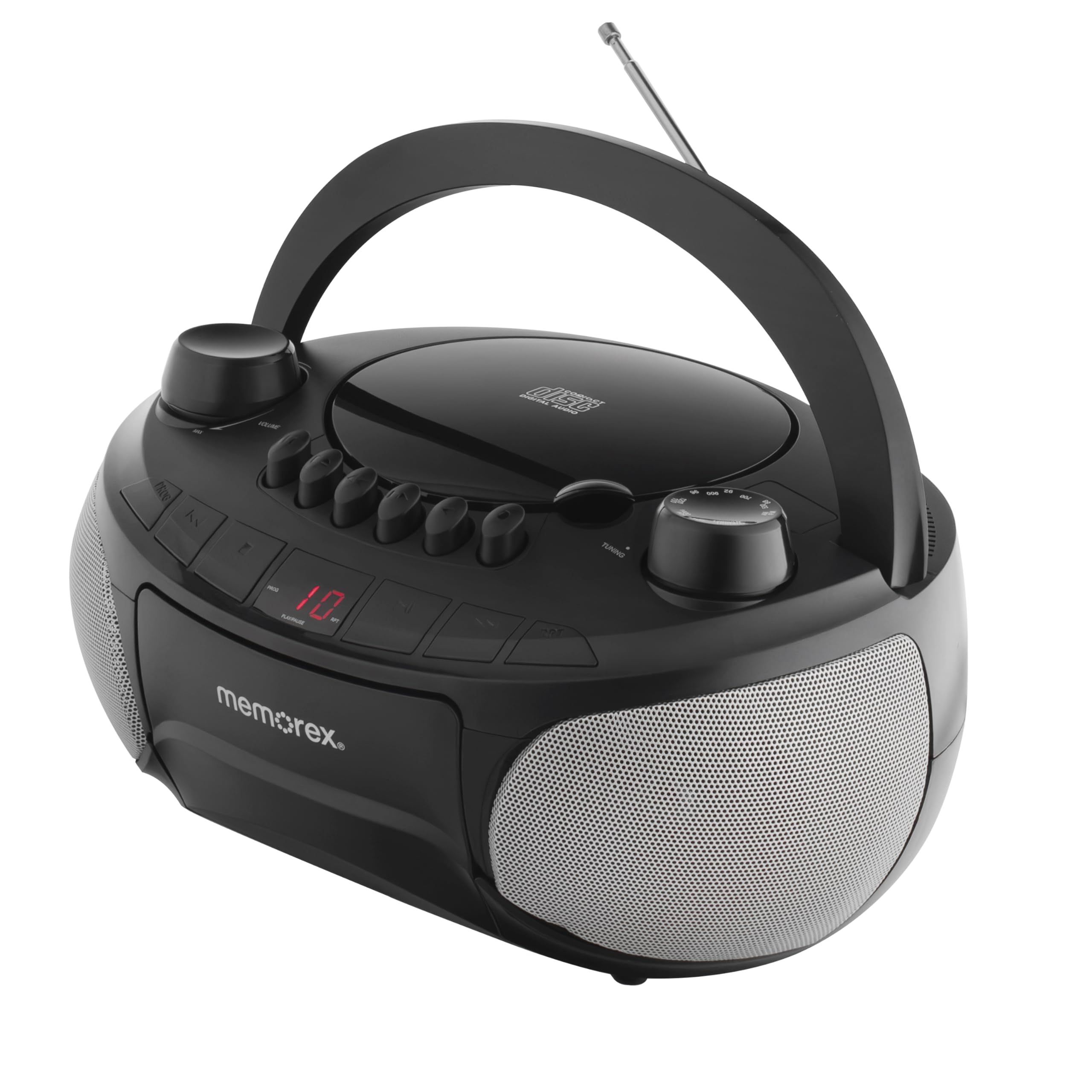 Foto 2 | Reproductor De Cd Portátil Memorex Am/fm Con Casete Negro - Venta Internacional.