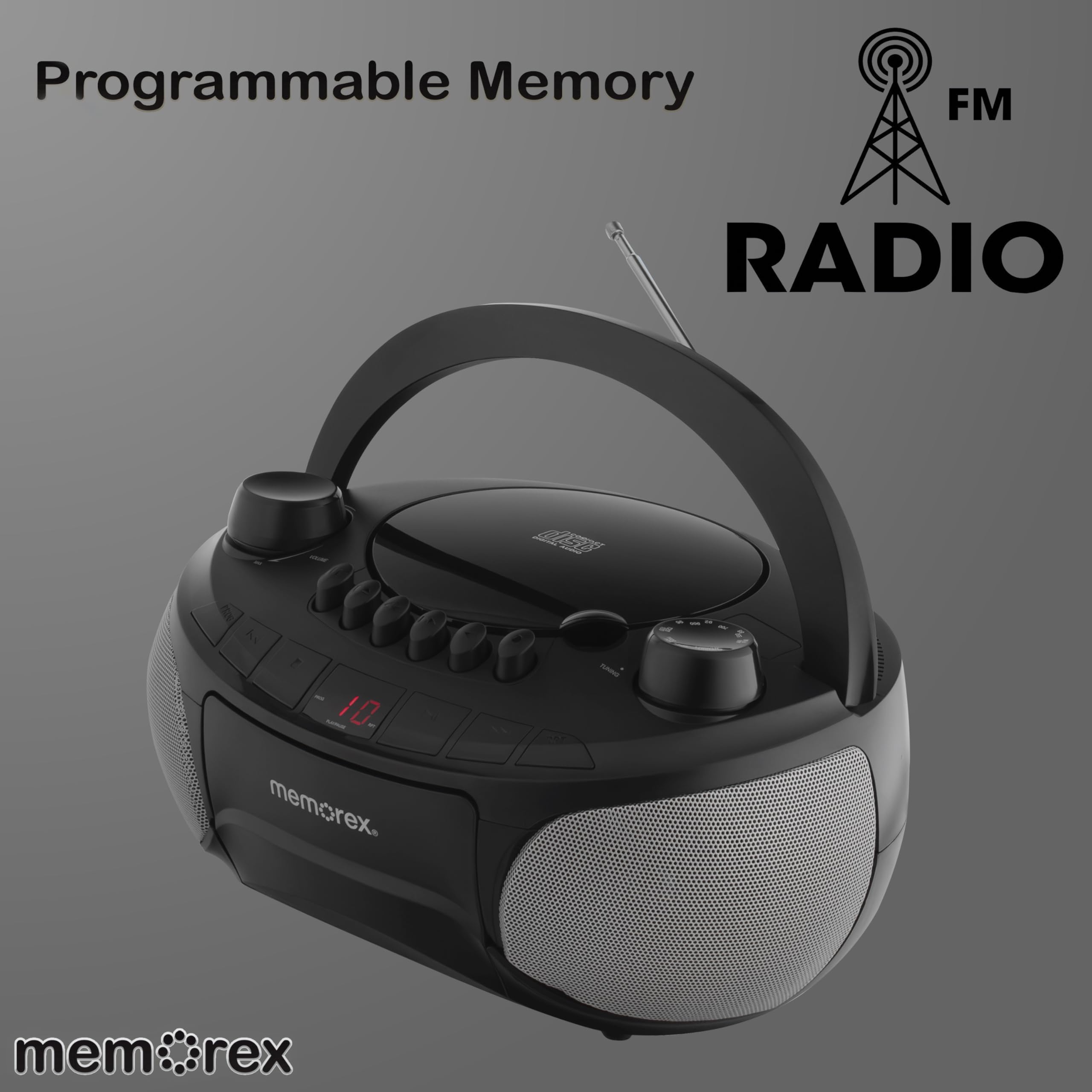 Foto 7 pulgar | Reproductor De Cd Portátil Memorex Am/fm Con Casete Negro - Venta Internacional.