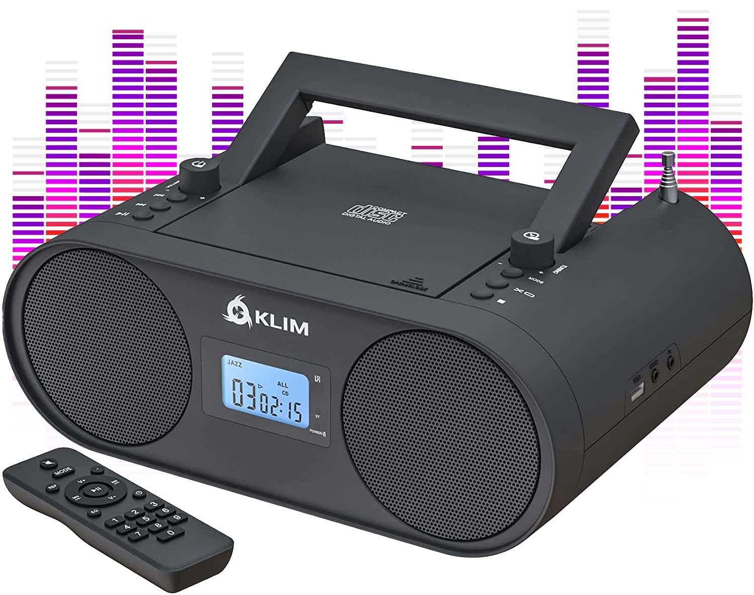Foto 2 pulgar | Reproductor De Cd Portátil Boombox Klim Boombox B4 Con Bluetooth - Venta Internacional.