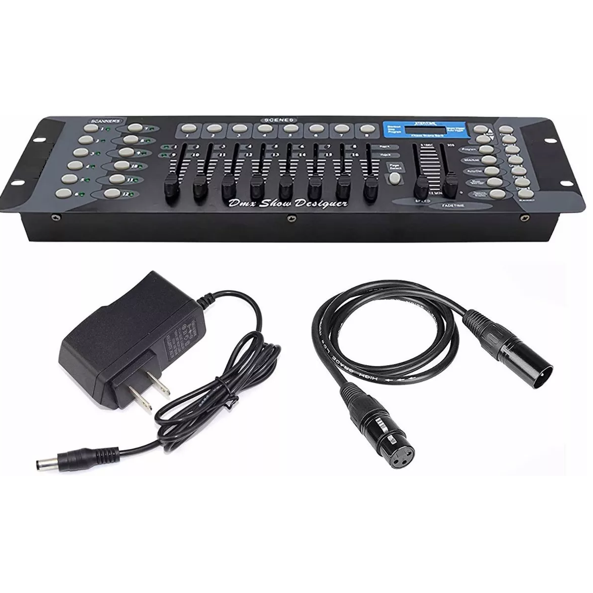 Controlador DMX 192 Canales Luces DJ Consola 512 + Línea Eo Safe Imports ESI-8611 color Negro