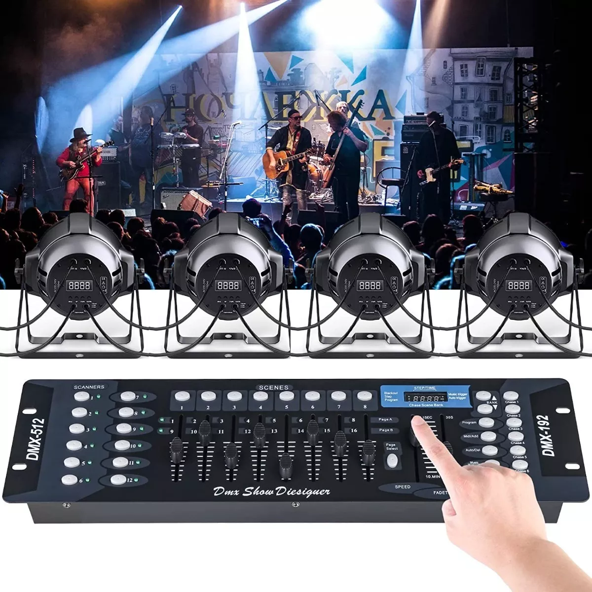 Foto 3 pulgar | Controlador DMX 192 Canales Luces DJ Consola 512 + Línea Eo Safe Imports ESI-8611 color Negro