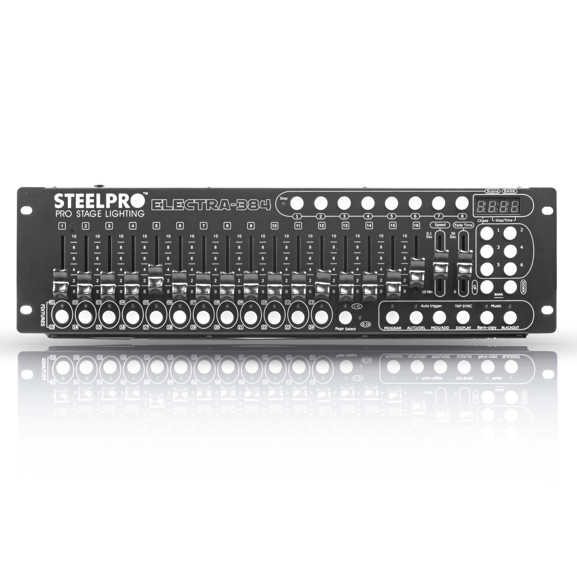 Controlador Dj Dmx 384 Canales Electra 384 By Steelpro Color Negro Mod: Electra-384
