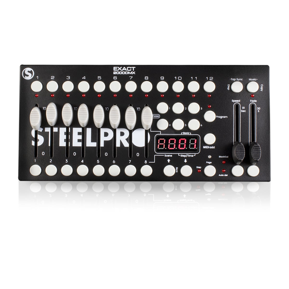 Controlador Dmx512 Steelpro Mod:  Exact2000dmx 240escenas 192canal Color Negro