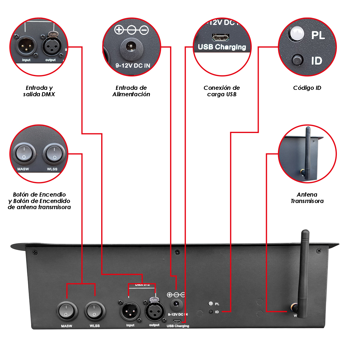 Foto 5 | Dmx Controlador Inalámbrico Portátil 192 Canales By Steelpro Color Negro Mod: Dmx 3500 Ws