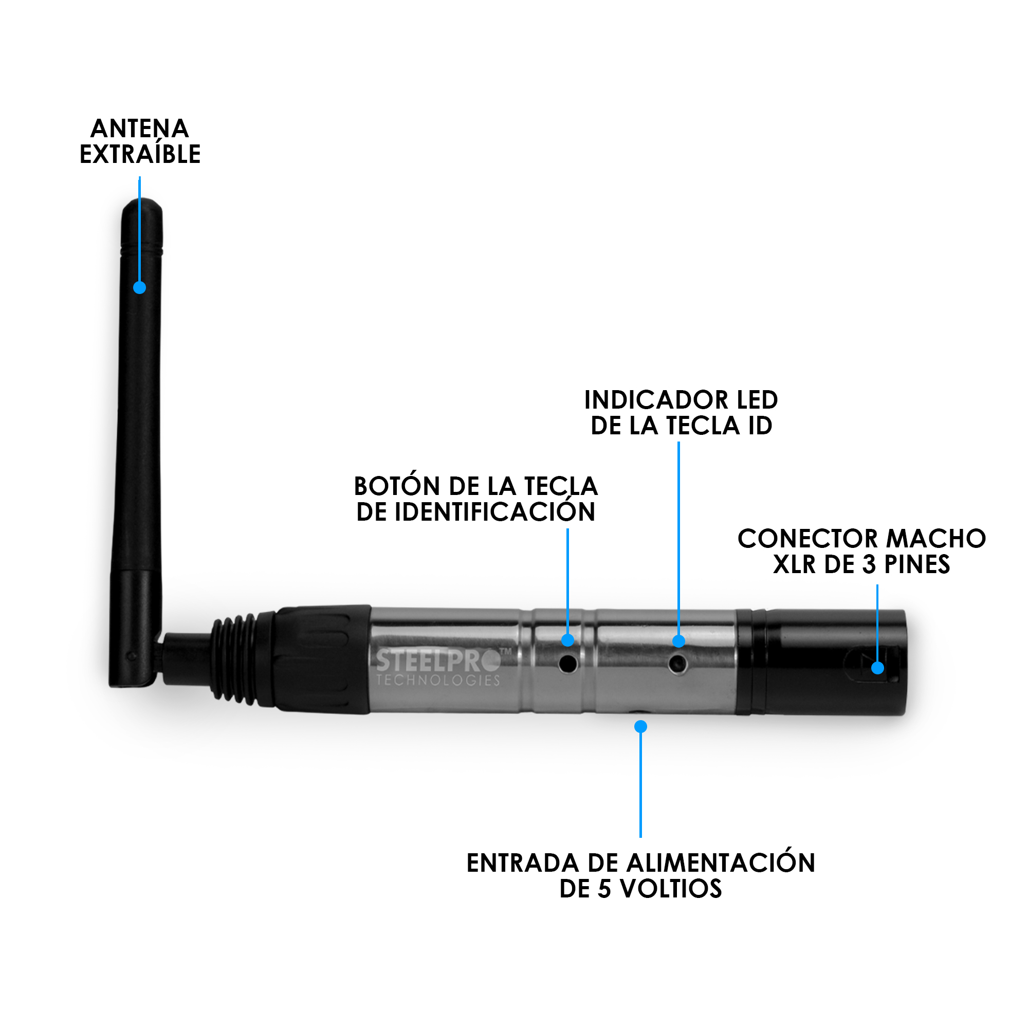 Foto 3 | Antenas Inalámbricas Batería Recargable Mod: 5w-dmx Steelpro
