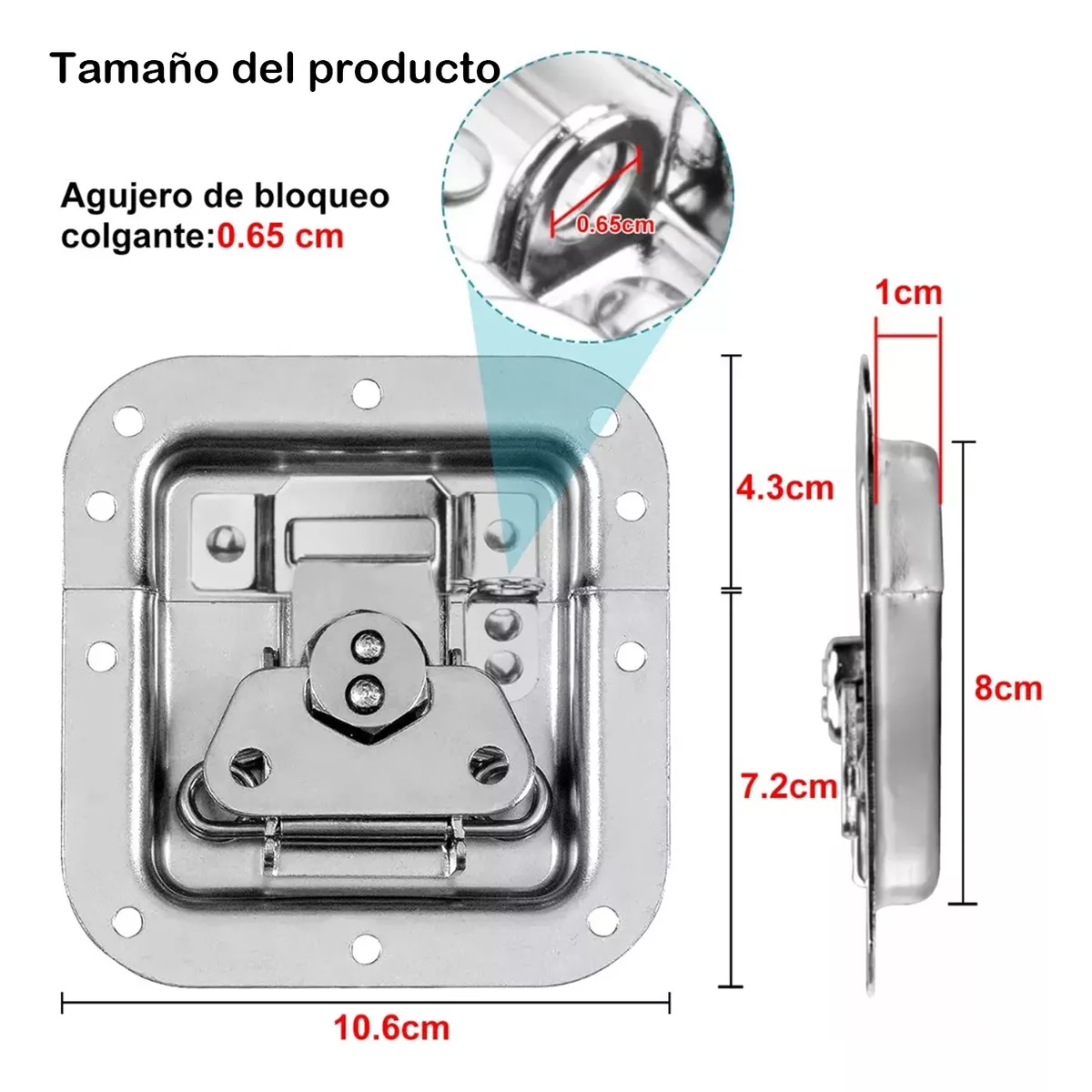 Foto 3 pulgar | Juego de 8 broches cromados para Flight Case Eo Safe Imports Plateado